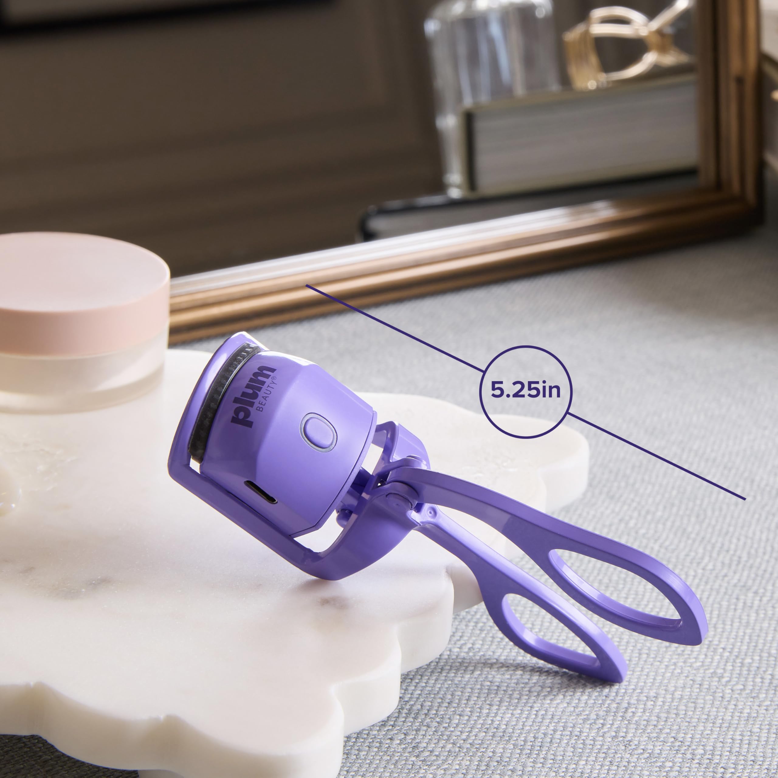 Plum Beauty Lash Lift Off Heated Eyelash Curler – USB-C Rechargeable Electric Eye Lash Curler with 2 Temperature Settings – Long-Lasting, No-Pinch Lash Lift for Effortless, Wide-Awake Eyes