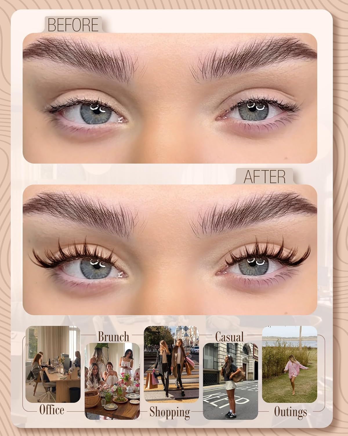 Cat Eye Lash Clusters Brown Eyelash Clusters Fox Eye Individual Lashes Extensions Spiky Cluster Eyelash Extensions Fairy Cluster Lashes Fluffy Anime DIY Lash Pack Pestañas Postizas (CC Curl, 96Pcs)
