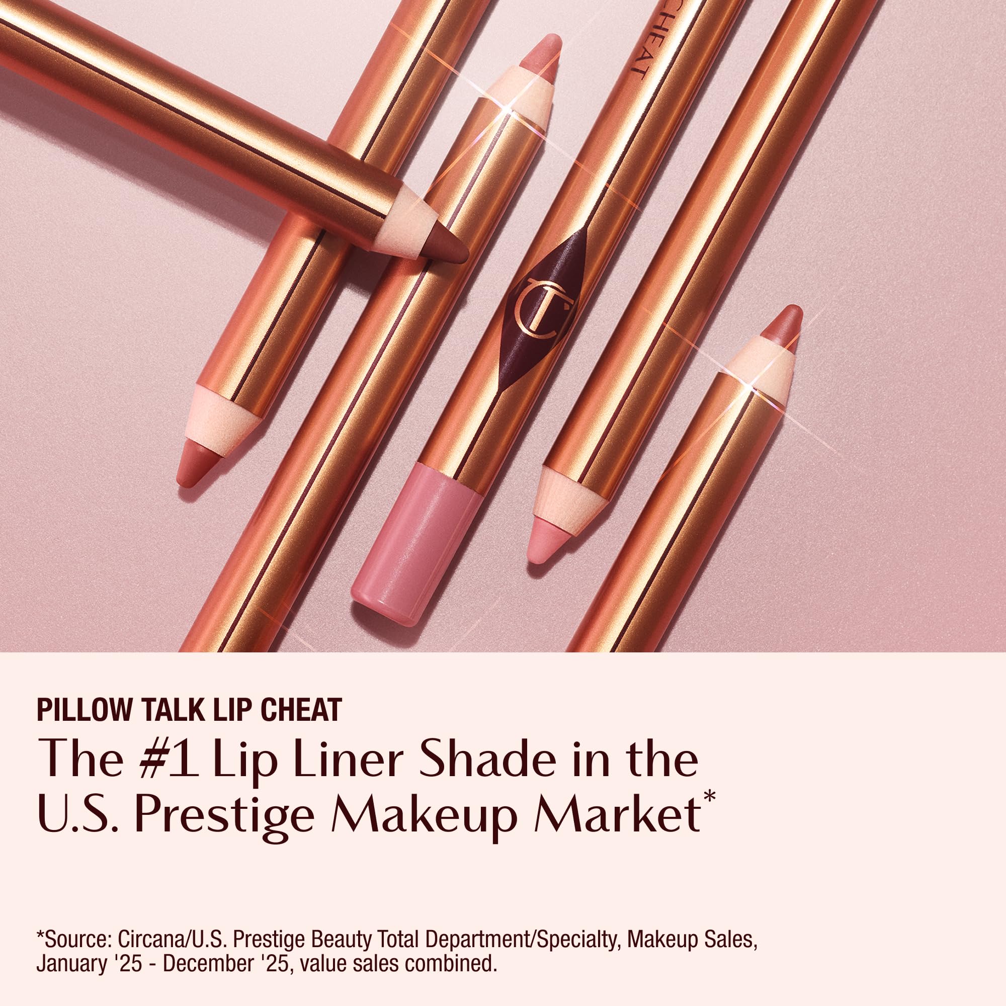 Charlotte Tilbury Lip Cheat Lip Liner Pencil - Gives Lips a Fuller-Looking, Defined Pout - Enriched with Jojoba Oil & Hyaluronic Acid - Waterproof, Smudge-Proof & Transfer-Proof - Pillow Talk Medium