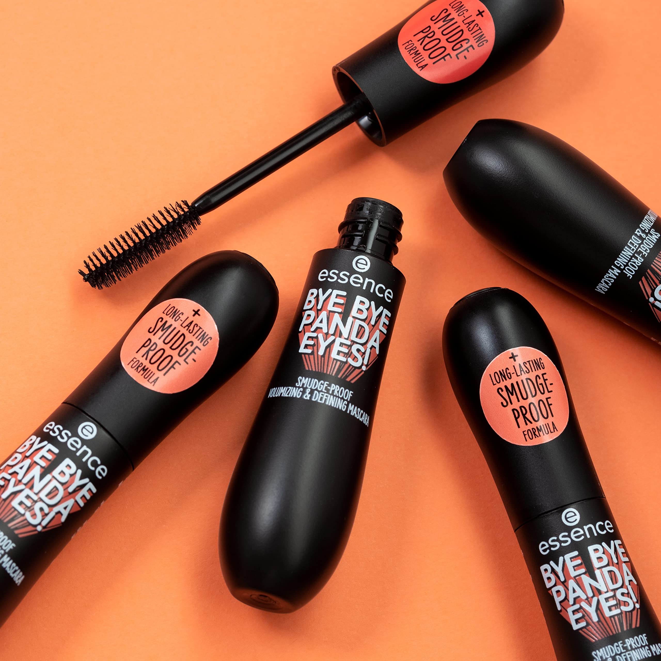 essence | 3-Pack Bye Bye Panda Eyes Tubing Mascara | Smudge-proof, Volumizing definition | Vegan | Cruelty Free