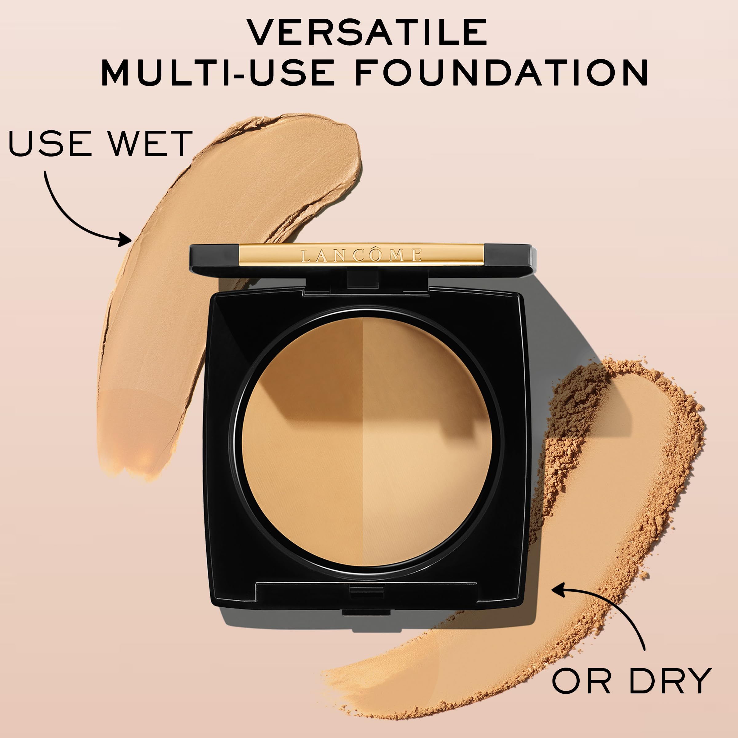 Lancôme Dual Finish Powder Foundation - Natural Finish, Sheer-to-Full Coverage, Longwear Powder Foundation, Controls Shine - 320 Amande