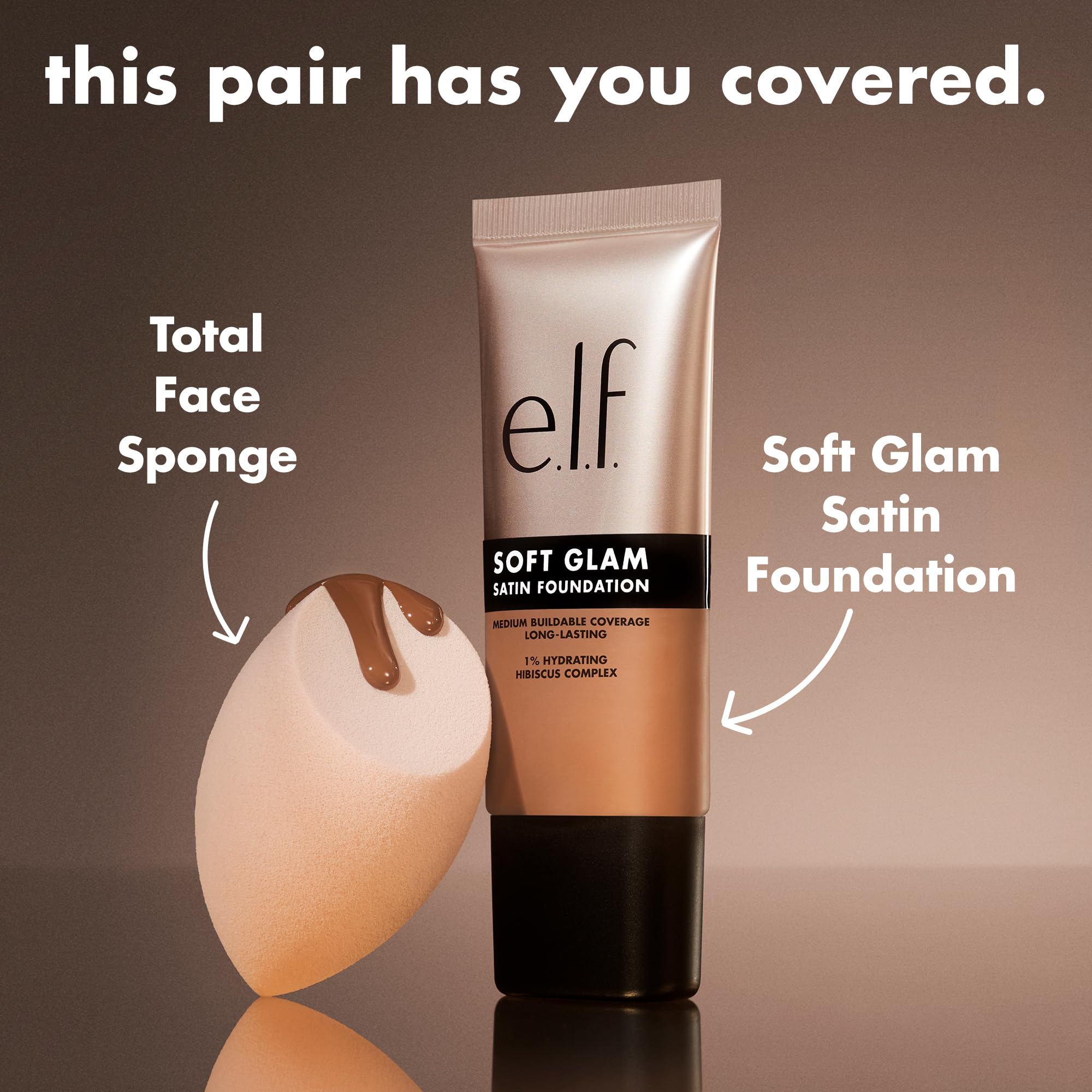 e.l.f. Soft Glam Foundation, Medium Coverage, Long-Lasting & Buildable Foundation For A Smooth, Satin Finish, Vegan & Cruelty-Free, 34 Medium Cool