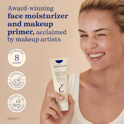 Embryolisse Lait-Crème Concentré Face Moisturizer and Makeup Primer, French Face Cream With Shea Butter & Aloe Vera, 2.54 Fl Oz