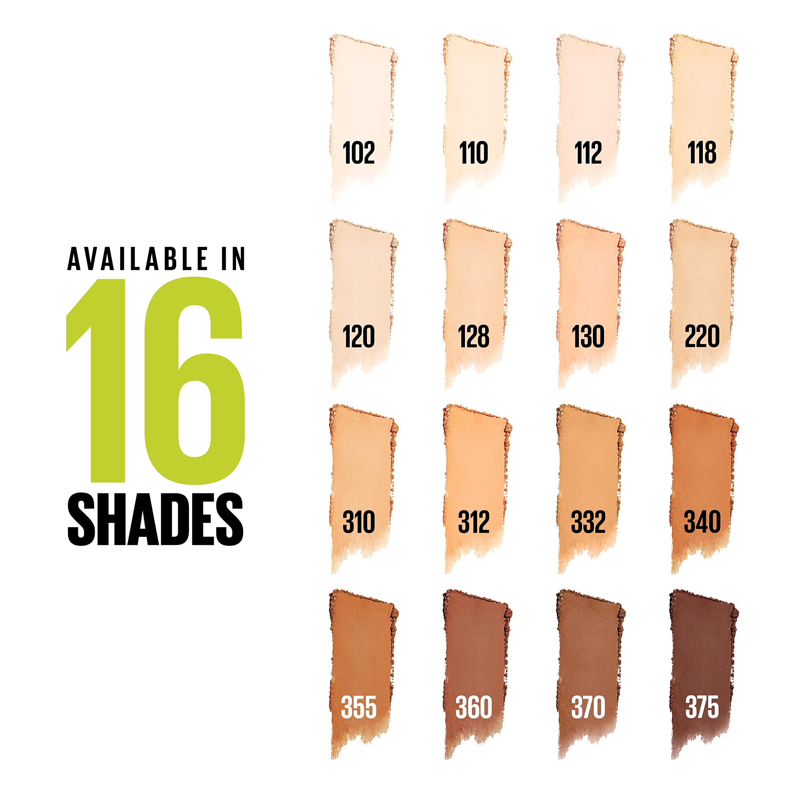 Maybelline Super Stay Up to 24HR Hybrid Powder-Foundation, Medium-to-Full Coverage Makeup, Matte Finish, 375, 1 Count