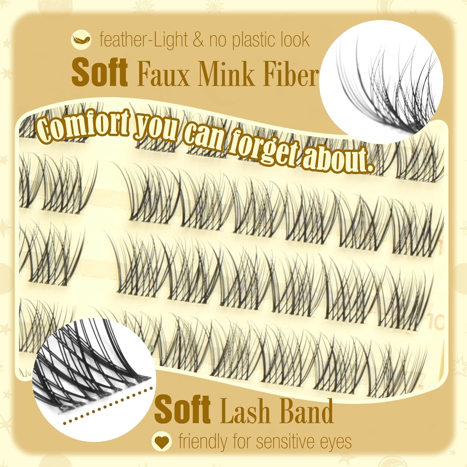 Short Lash Clusters Natural Cluster Eyelash Extensions 8-10-12MM Clear Band Cluster Lashes Extensions Wispy Individual Lashes CC-Curly Eyelash Clusters Pestañas Postizas Naturales 144Pcs DIY Lashes