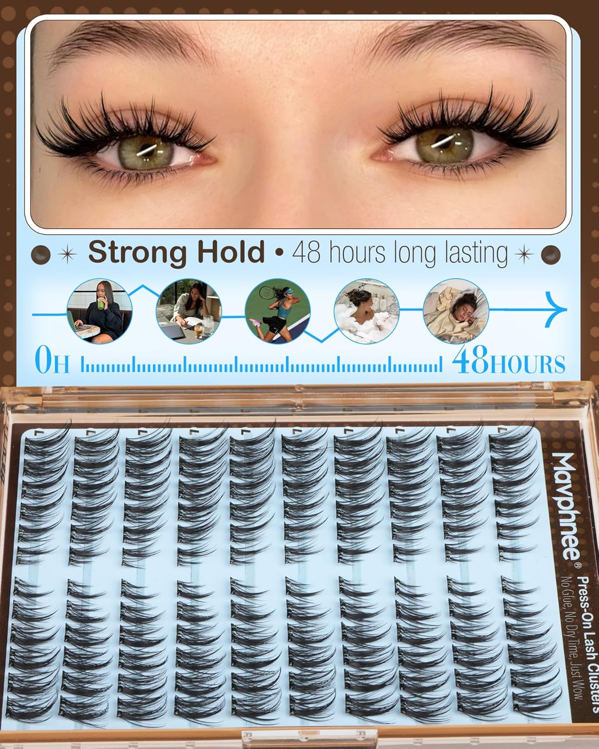 Pre-Glued Lash Clusters Self Adhesive Lashes Cat Eye Fluffy Eyelash Clusters Pre-Mapped Fairy Individual Lashes CC-Curly Wispy Cluster Eyelash Extensions Anime Spiky Cluster Lashes Press on Lashes
