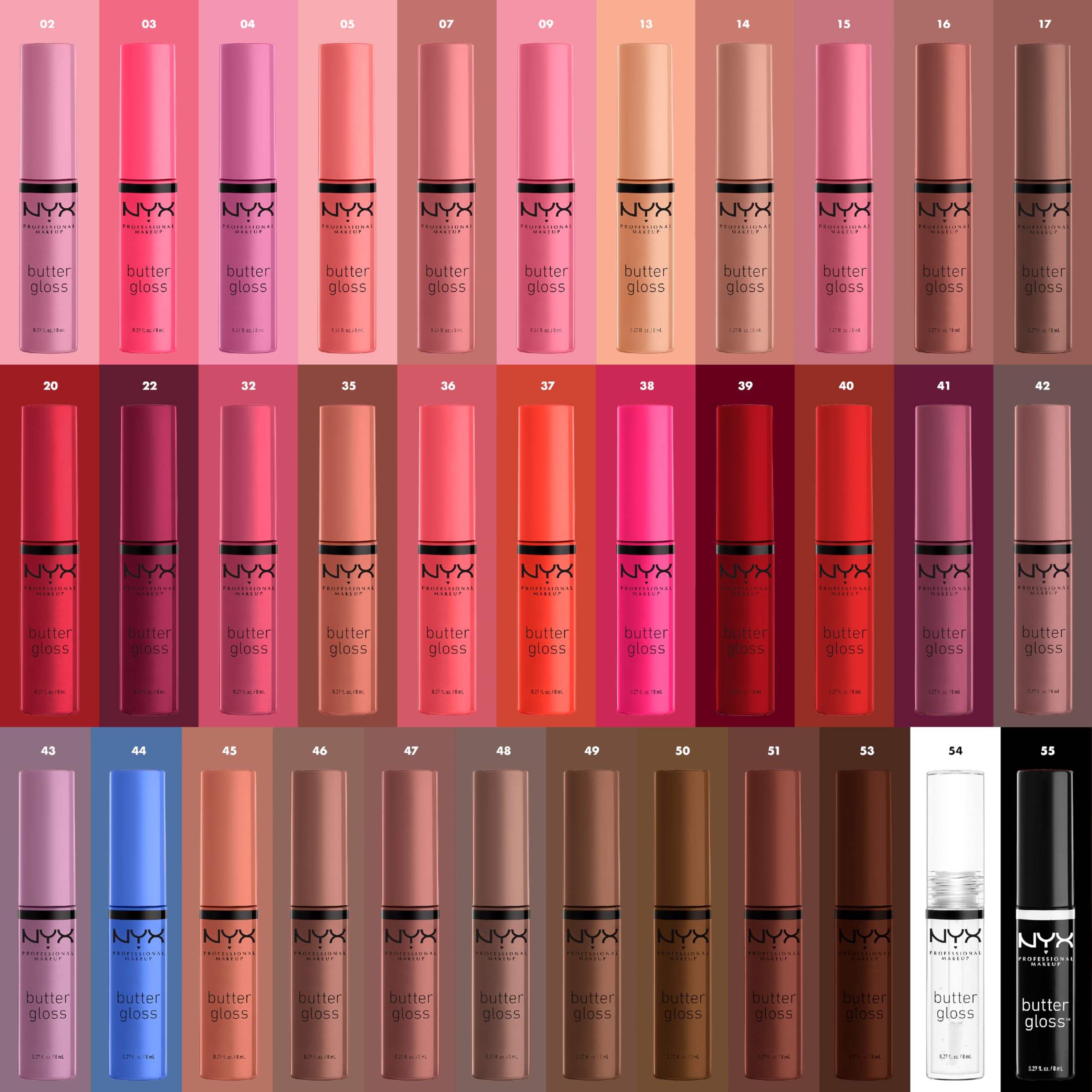 NYX PROFESSIONAL MAKEUP Butter Gloss, Non-Sticky Lip Gloss - Rocky Road (Wine)