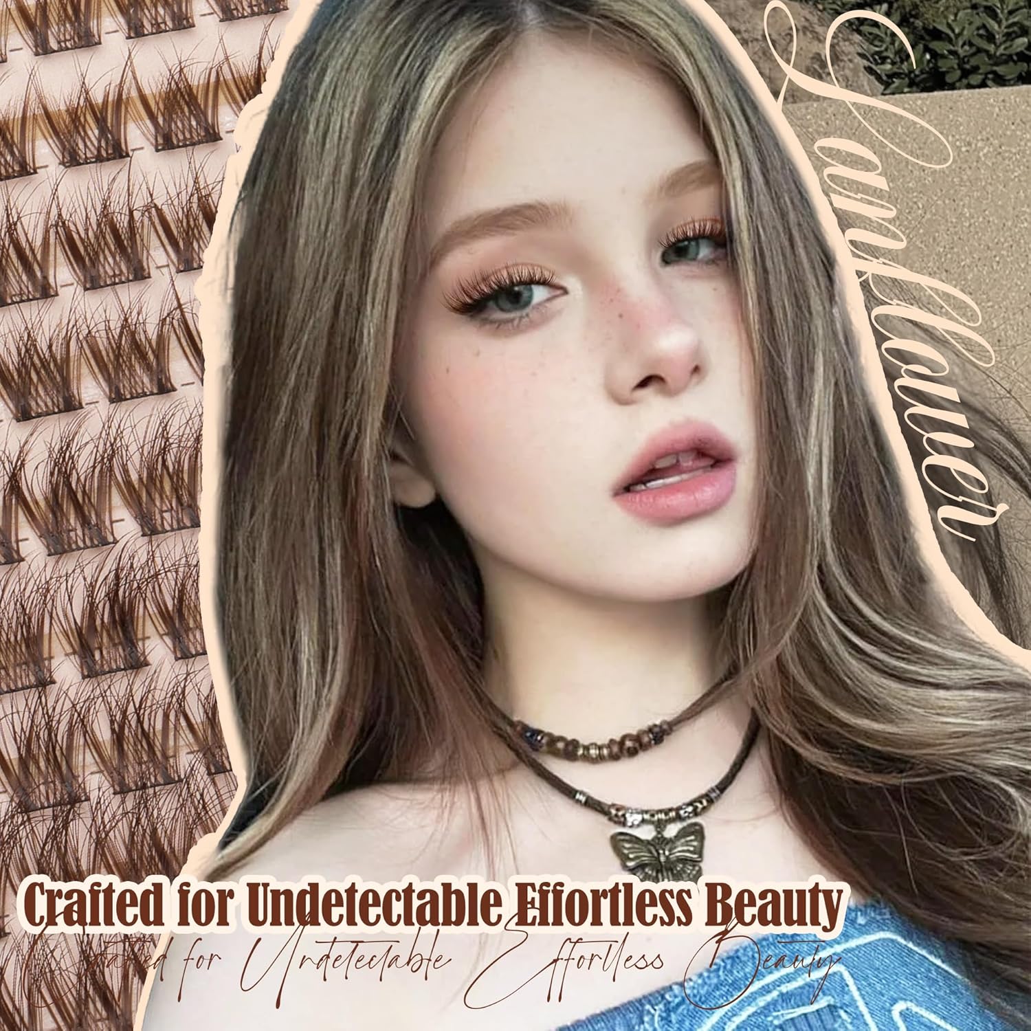 Brown Lash Clusters Wispy Eyelash Clusters Natural Cluster Eyelash Extensions C Curly Lashes Clusters Dark Brown Individual Lashes by Lanflower