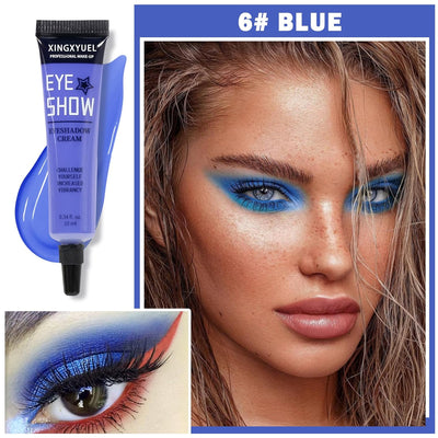 Blue Eyeshadow Cream Matte Eyeshadow Highly Pigmented Liquid Eye Shadow Long Lasting Waterproof Cream Eyeshadow for Women Eye Makeup - Blue