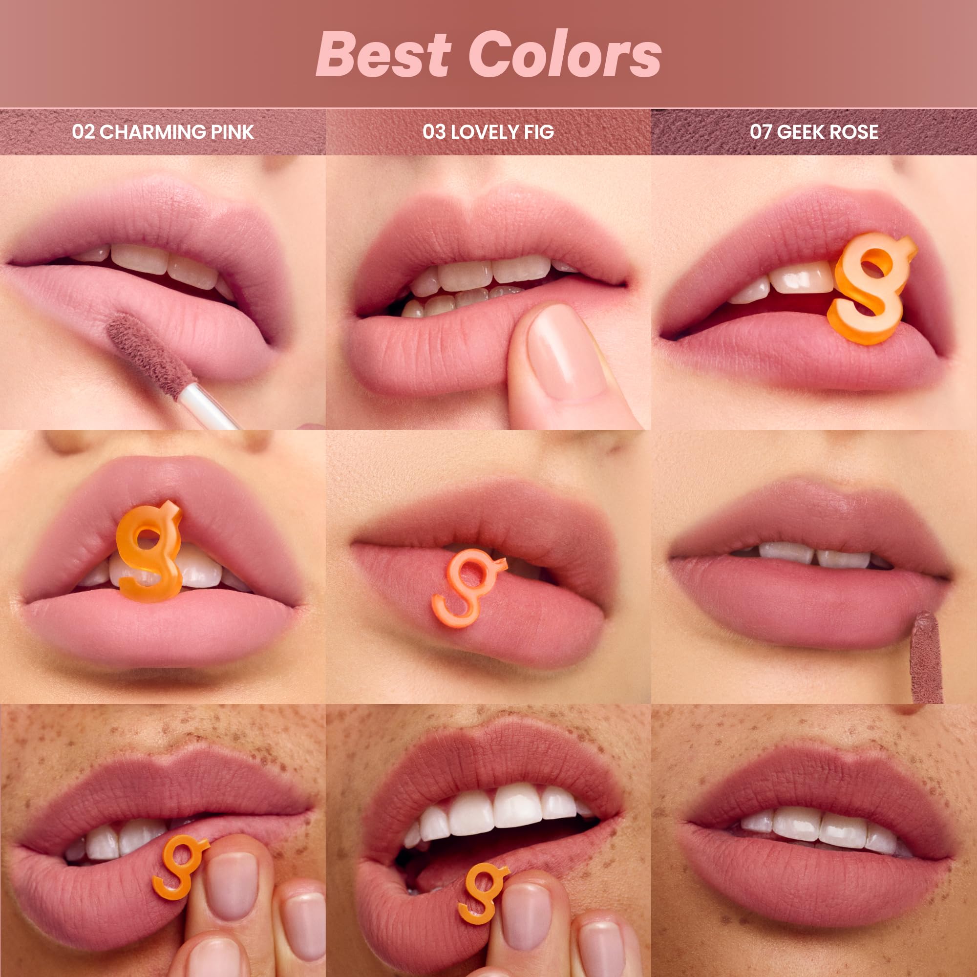 COLORGRAM NUDE BLUR TINT 02 CHARMING PINK | K-Beauty Makeup, Soft-Focus Matte Lip Stain, 2-in-1 Lip & Cheek