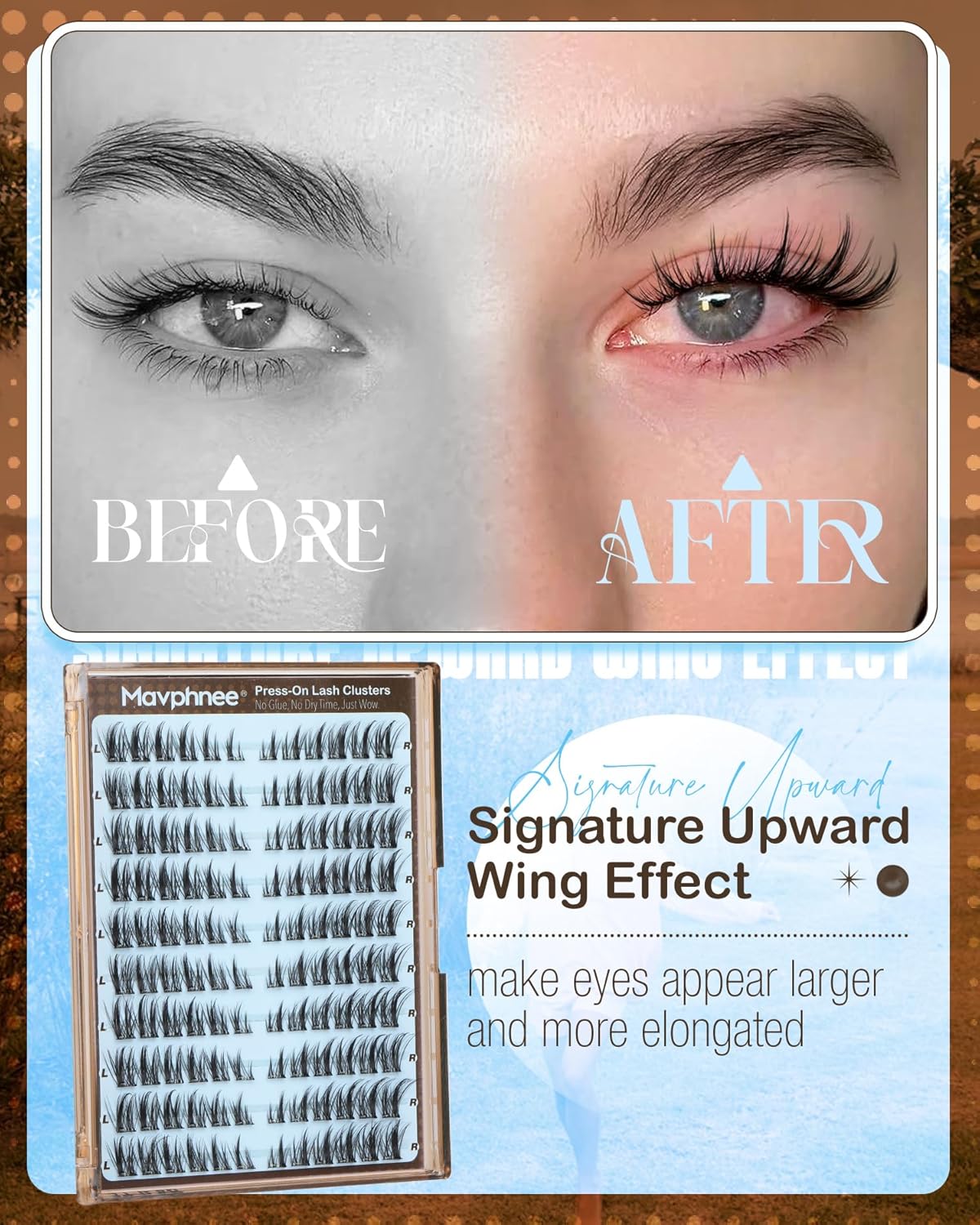 Pre-Glued Lash Clusters Self Adhesive Lashes Cat Eye Fluffy Eyelash Clusters Pre-Mapped Fairy Individual Lashes CC-Curly Wispy Cluster Eyelash Extensions Anime Spiky Cluster Lashes Press on Lashes