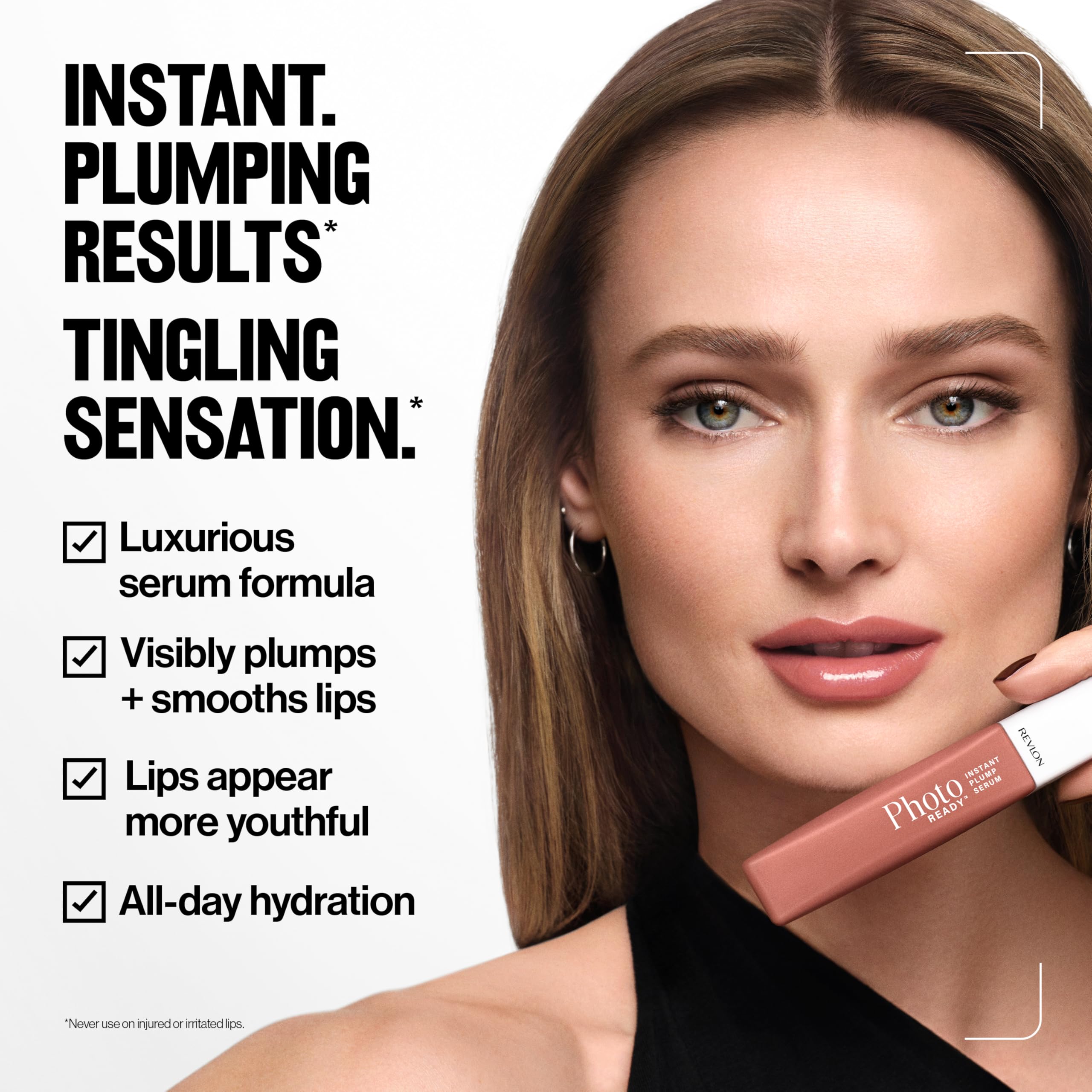 REVLON PhotoReady Instant Plump Serum, Plumping Lip Gloss with Tingling Sensation, Hydrating, Non-Sticky & High Shine Finish, 009 Lip Floaties, 0.25 fl oz