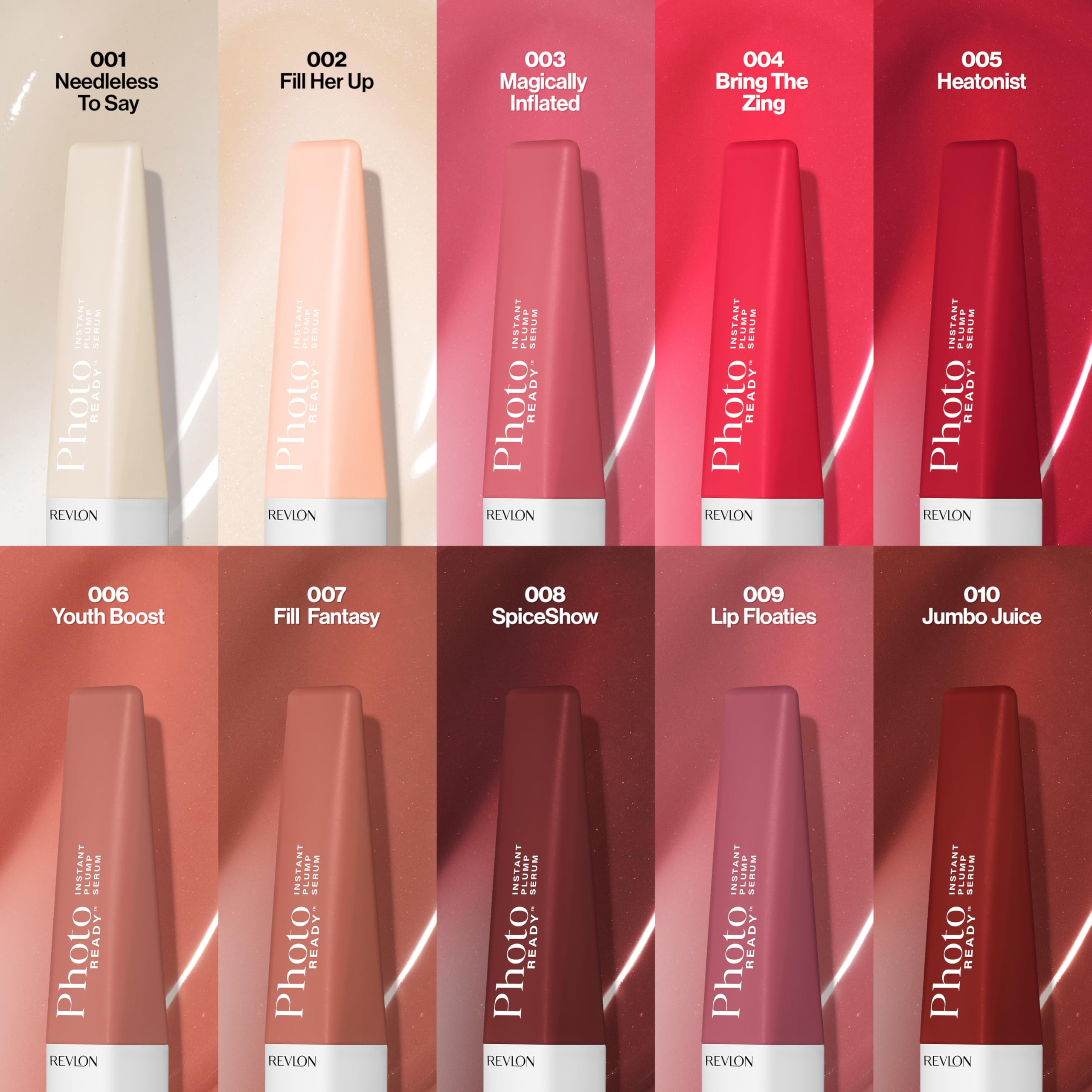 REVLON PhotoReady Instant Plump Serum, Plumping Lip Gloss with Tingling Sensation, Hydrating, Non-Sticky & High Shine Finish, 009 Lip Floaties, 0.25 fl oz