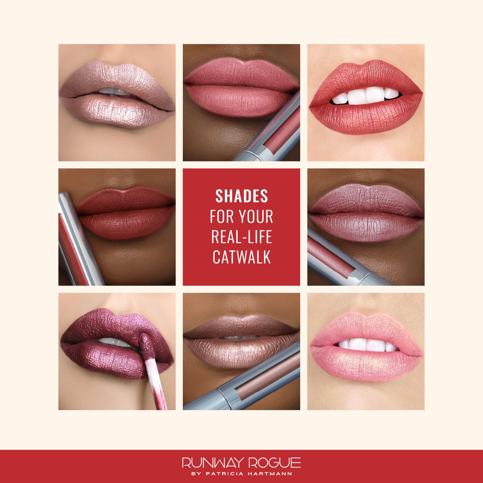 Runway Rogue Pearl Glam Long Wear Shimmer Liquid Lipstick, Metallic Nude/Pale-Pink Lipstick with Silver and Gold Shimmer, ‘Soft Box’