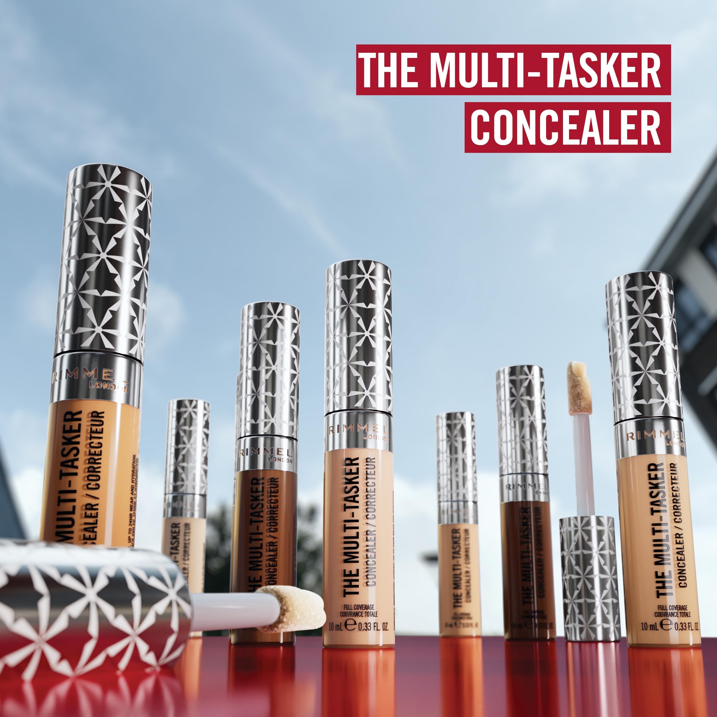 Rimmel London, Multi-Tasker Concealer, 030 Light, Crease-Proof, Transfer-Proof, Waterproof, Up To 24-Hour Wear, Vegan Formula, 0.33oz