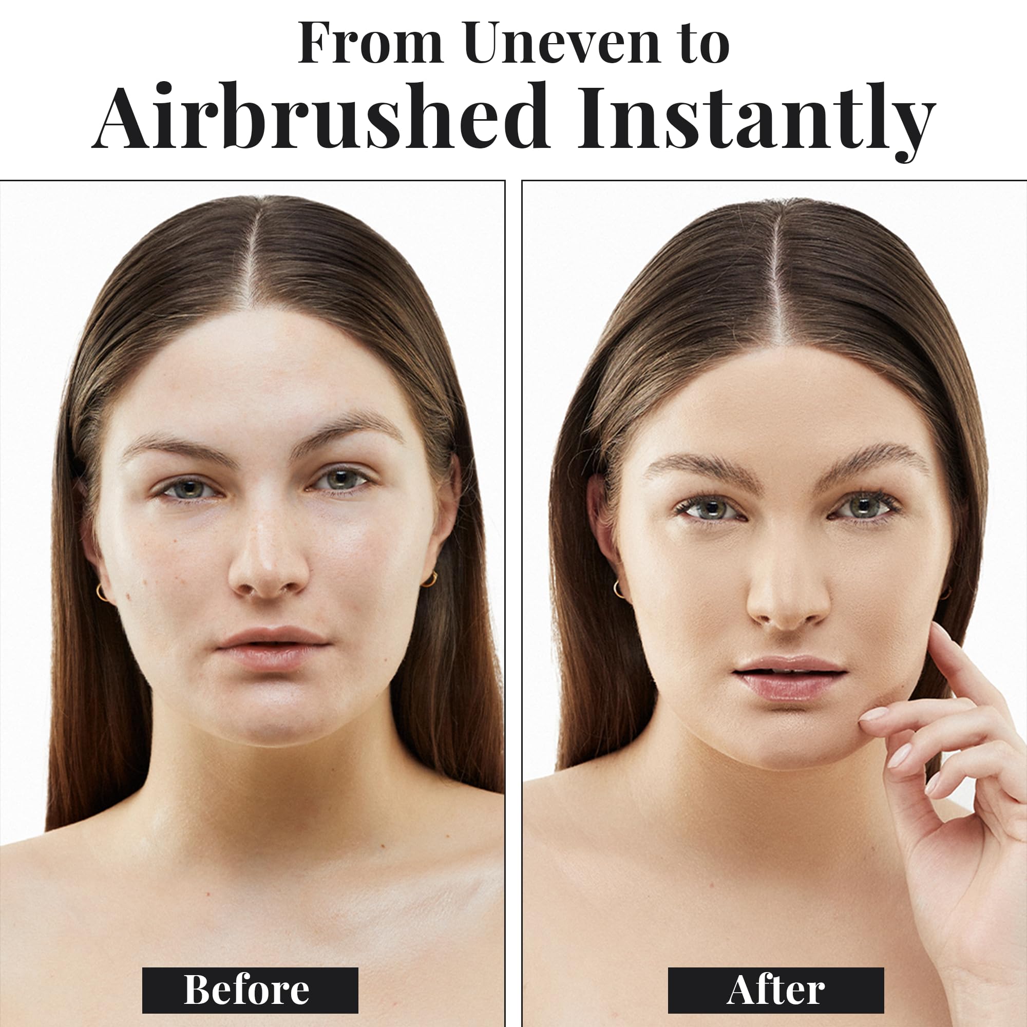 Jerome Alexander MagicMinerals AirBrush Foundation – 2 Piece Set with Airbrush Foundation and Kabuki Brush - Spray Makeup with Anti-aging Ingredients for Smooth Radiant Skin - Light Medium