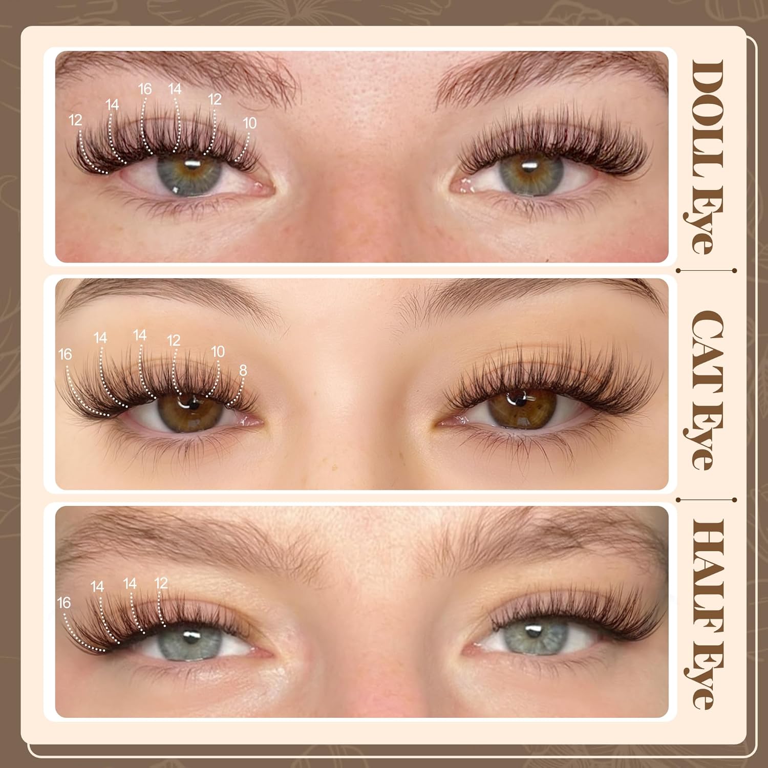 Brown Lash Clusters Wispy Eyelash Clusters Natural Cluster Eyelash Extensions C Curly Lashes Clusters Dark Brown Individual Lashes by Lanflower