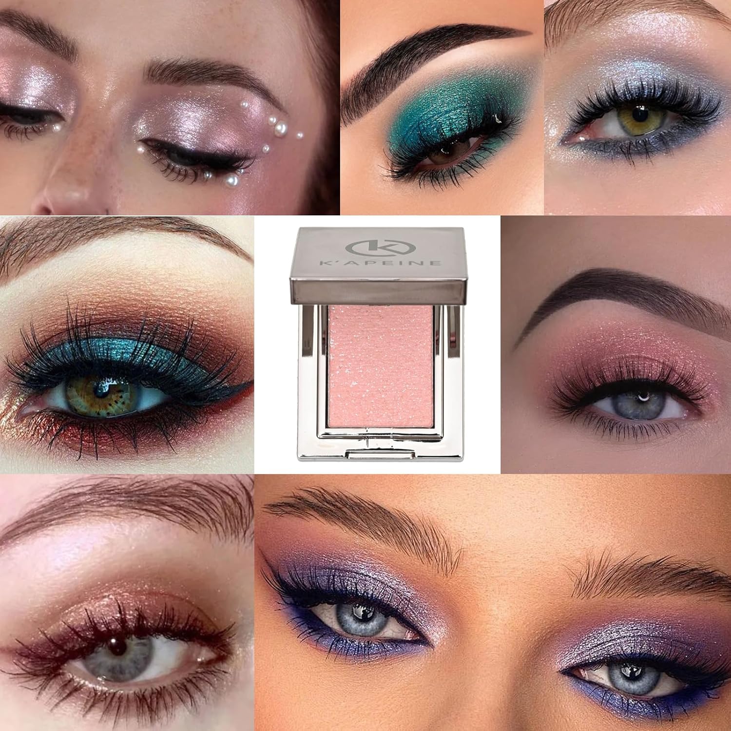 K'APEINE Purple Glitter Eyeshadow, Single Shimmer Eyeshaow Highlighter Sparkling Metallic Makeup Palette High Pigment Eye Shade Blendable Waterproof for Everyday Special Occasions (0.141 oz)-08#