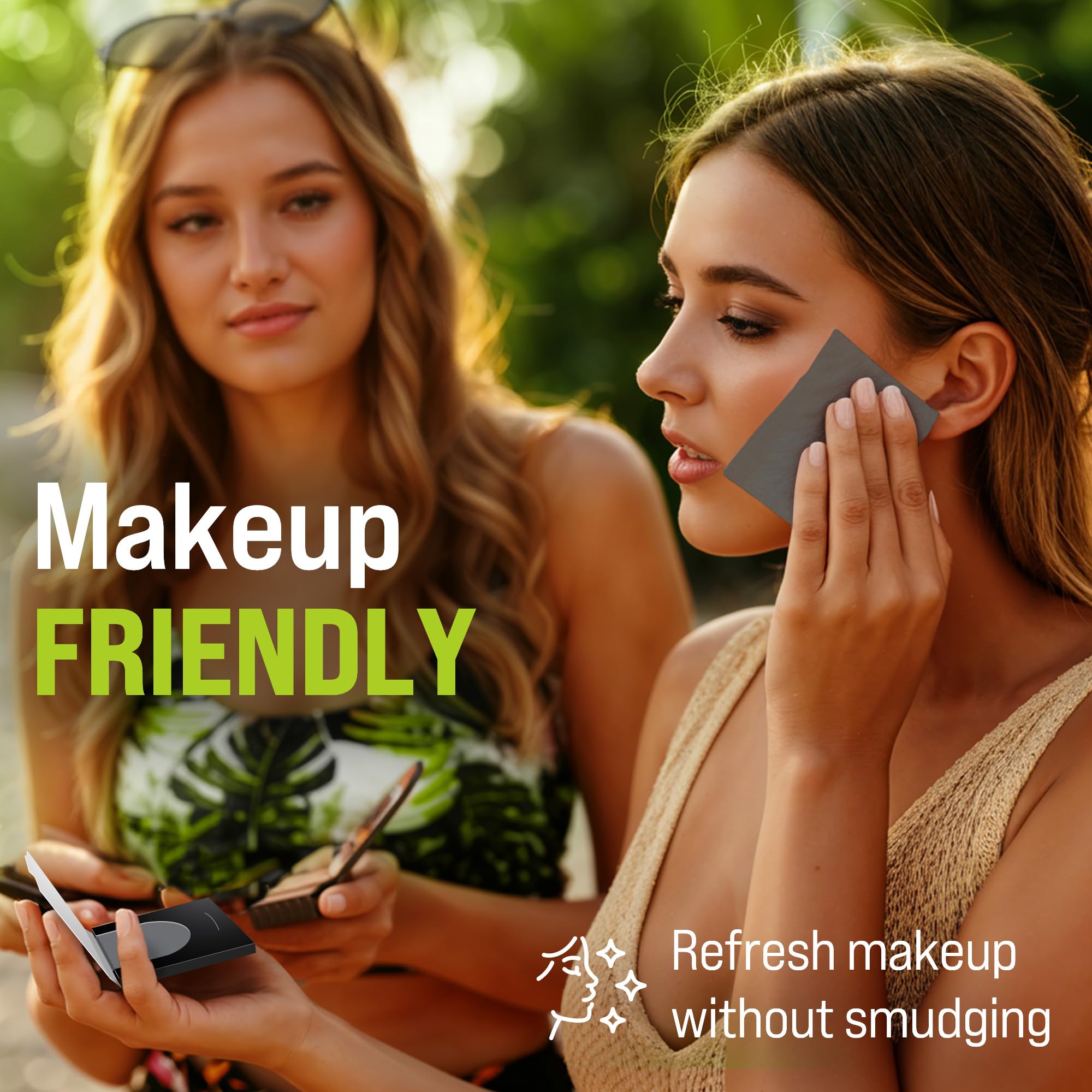 Natural Oil Blotting Sheets for Face with Bamboo Charcoal - 4pk/400 Makeup Friendly Oil Absorbing Sheets for Face - Blotting Papers for Oily Skin - Perfect for Keeping in Purse - Oil Control Film