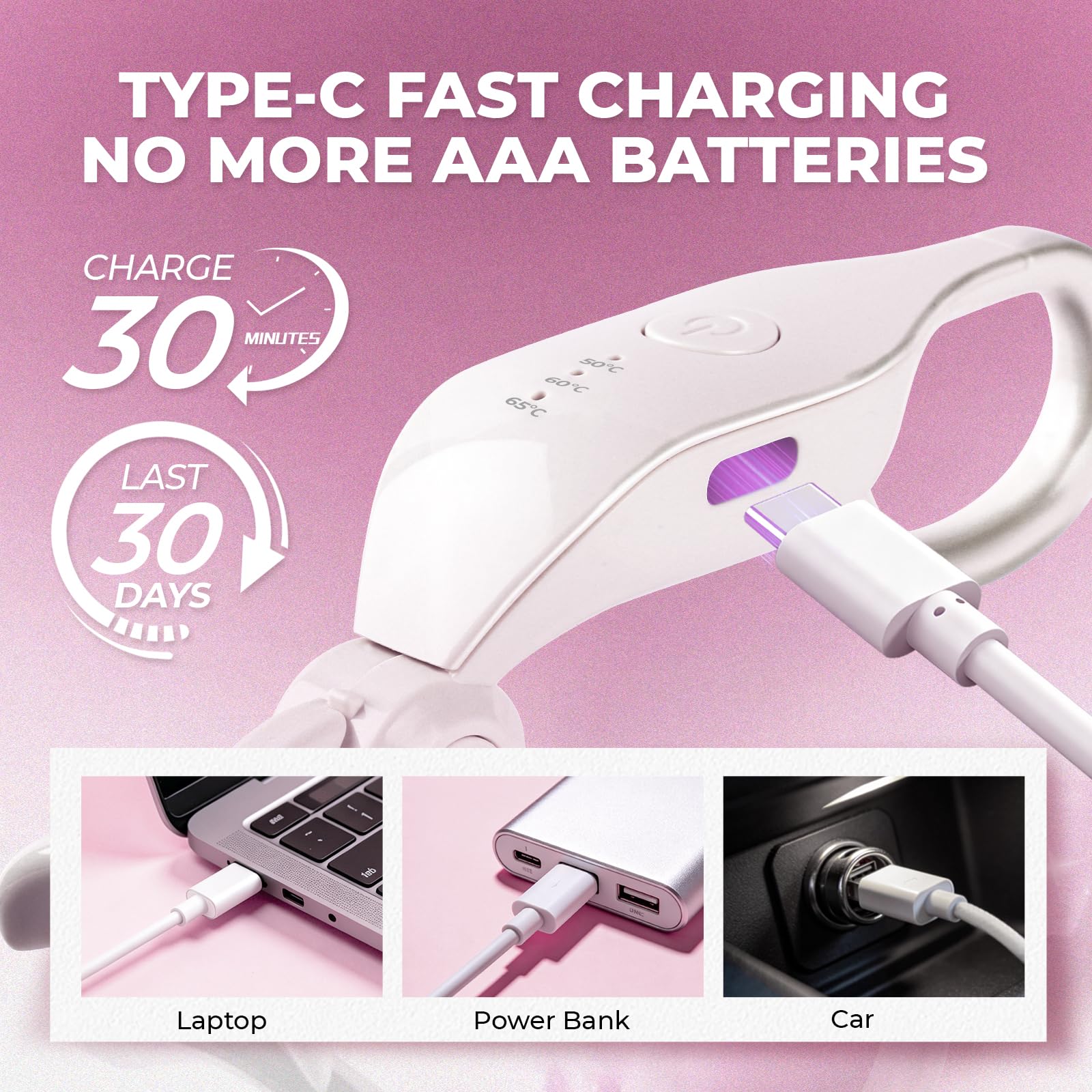 Heated Eyelash Curler, 5s Fast Heat Up & 24H Long-Lasting Curls, Electric Lash Curler with Intelligent Temp Control & Anti-Burn Silicone Pad, Type-C Rechargeable, Quick Natural Curling for All Lashes