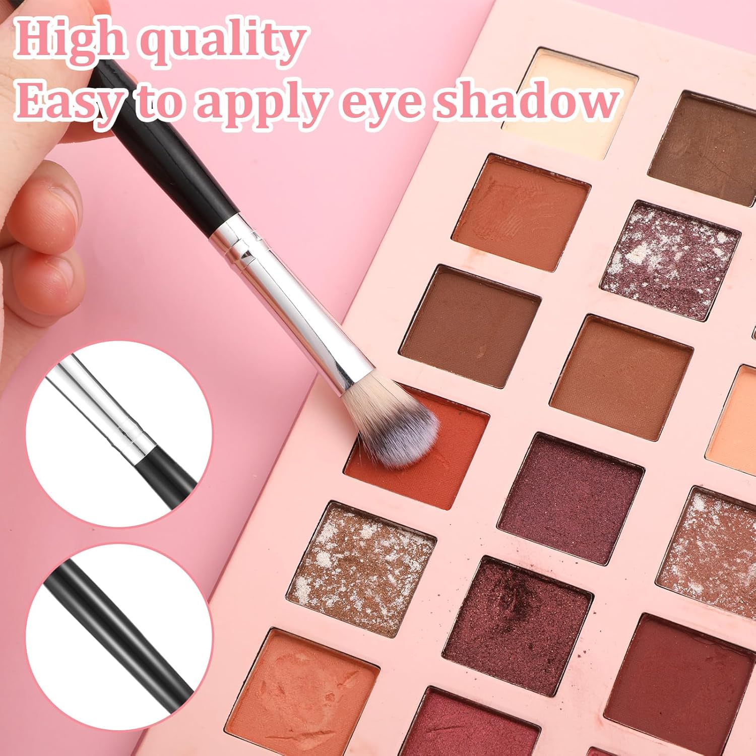 Eyeshadow Brush Smudge Brushes 2 in 1 Eyeshadow Double Ended Blending Brushes Eye Makeup Brush Firm Small Pointed Foundation Applicator Soft Synthetic Bristles for Concealer Eyebrows Eyeliner