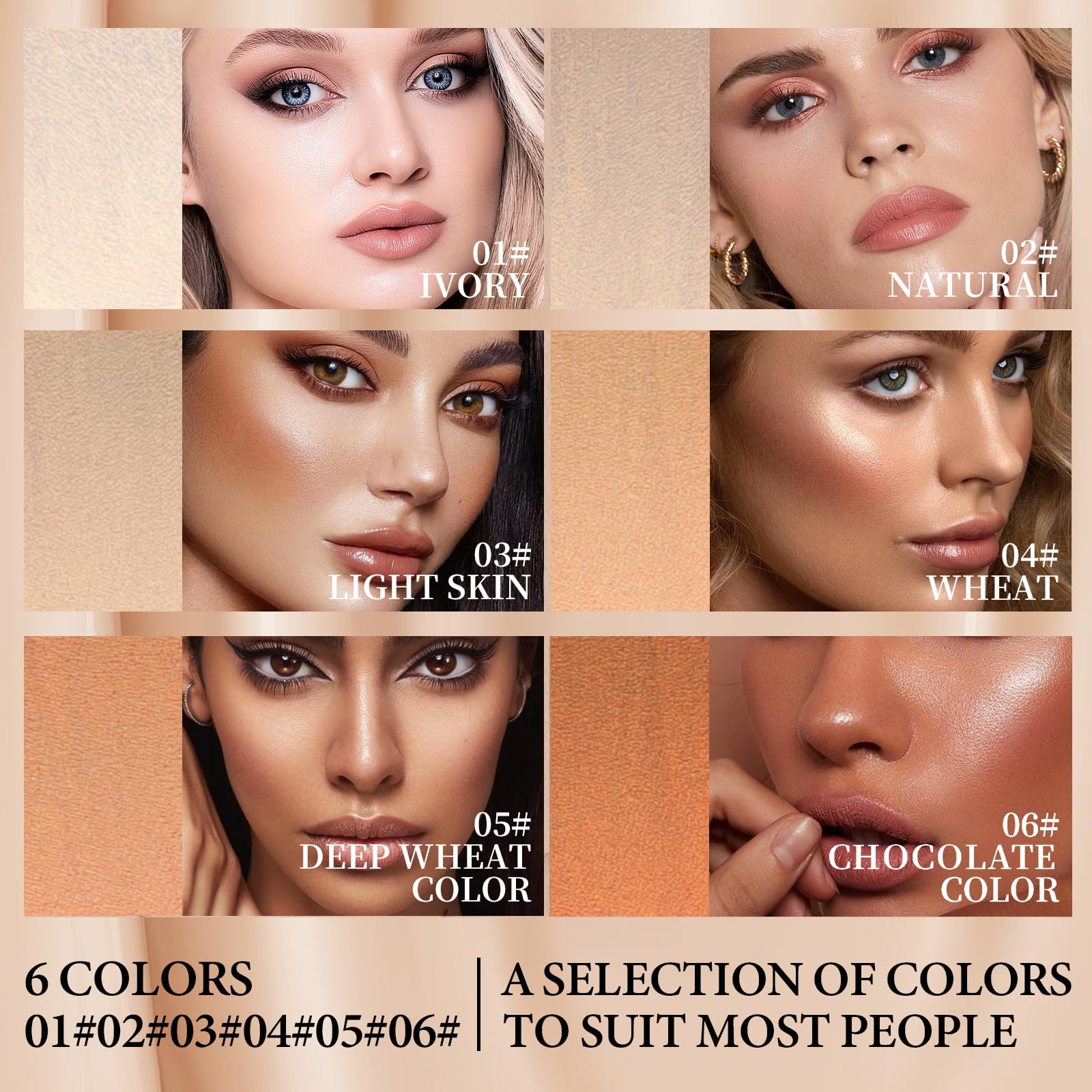O'CHEAL Face Foundation Contour Stick Long-wear Lightweight Brighten Stick Blemish Contouring Face Concealer Beauty Makeup 04#WHEAT