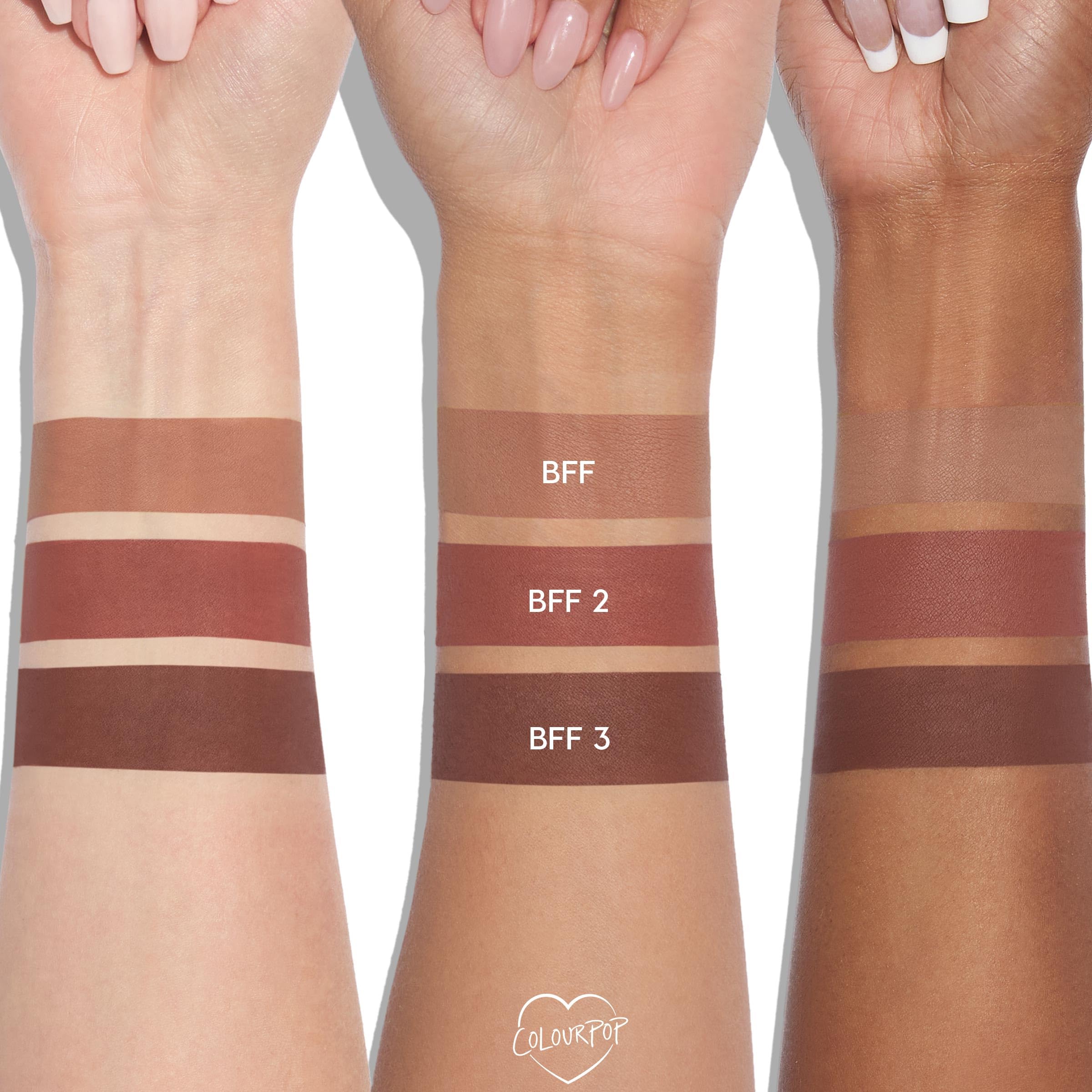 ColourPop All My BFFs Lippie Lip Pencil Kit - High-Pigment, Long-Lasting & Sharpenable Lip Liner with High-Impact Color - Includes Shades BFF, BFF 2 & 3 (3 Count)