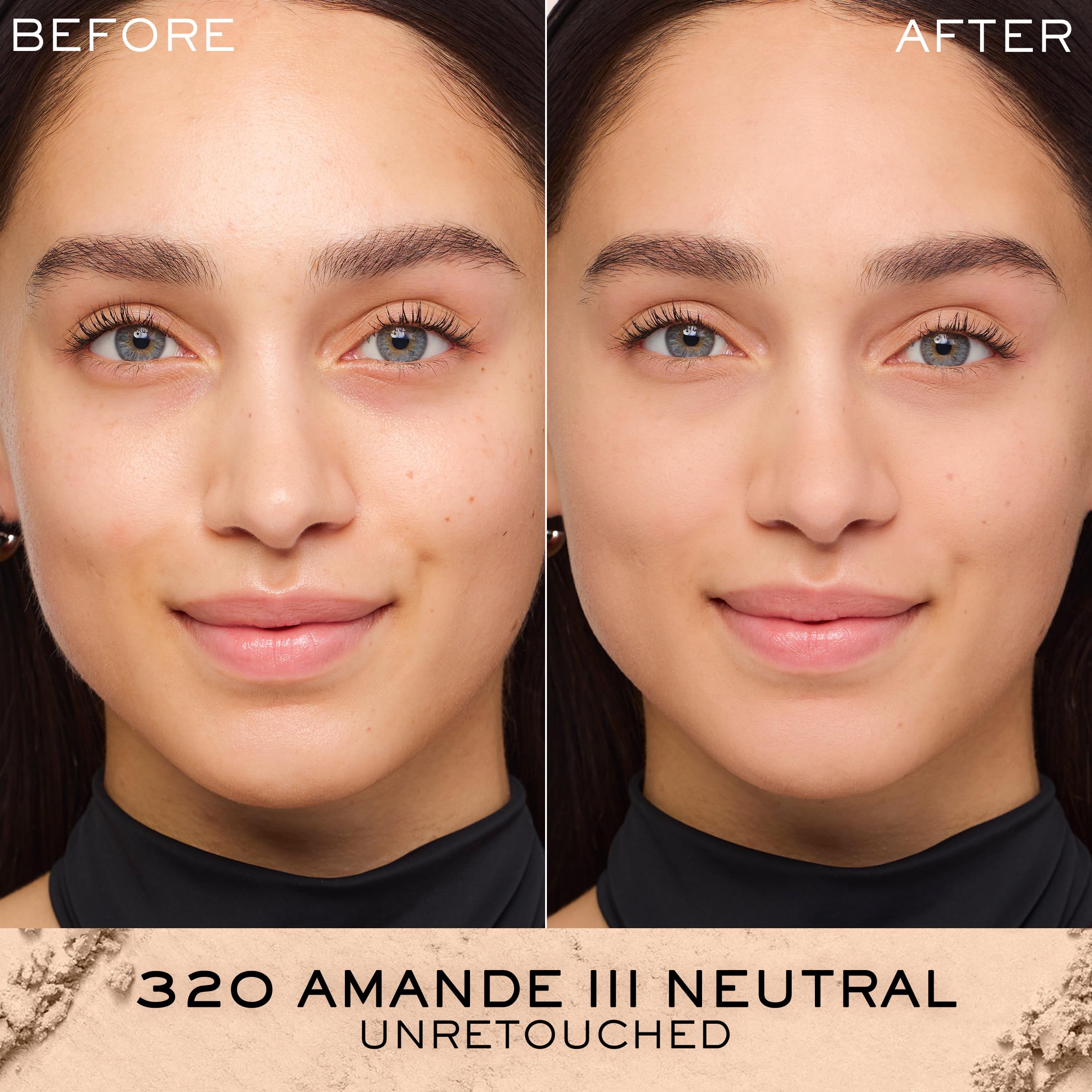 Lancôme Dual Finish Powder Foundation - Natural Finish, Sheer-to-Full Coverage, Longwear Powder Foundation, Controls Shine - 320 Amande