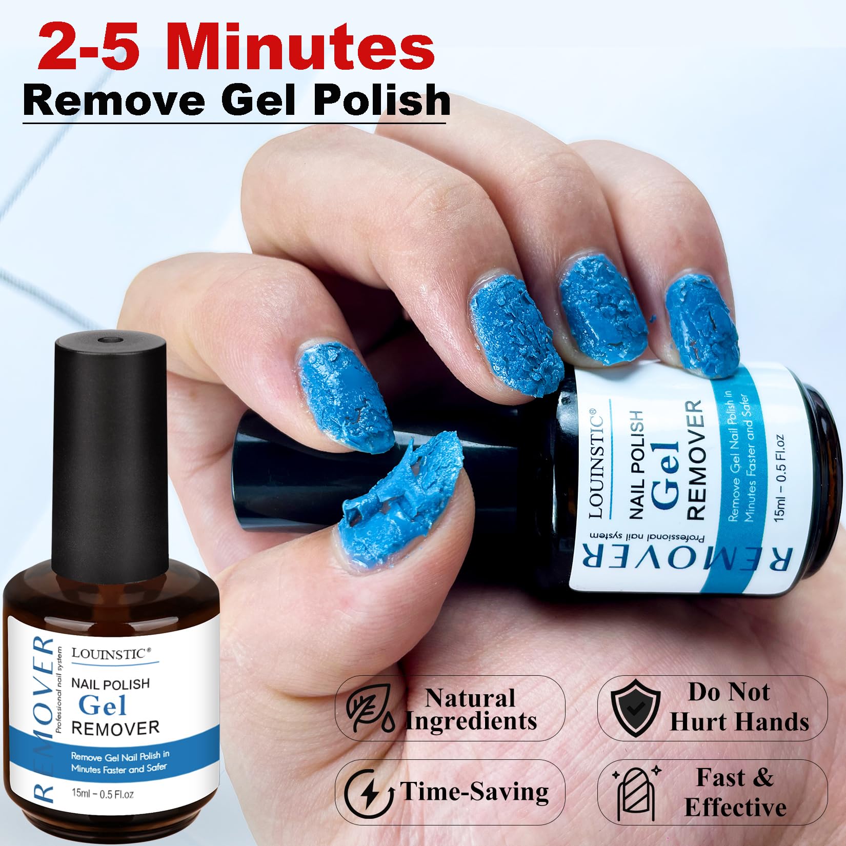 Gel Nail Polish Remover,Gel Remover for Nails No Need to Soak or Wrap, Quickly Remove Nail Polish in 2-5 Minutes, Professional Nail Remover Kit