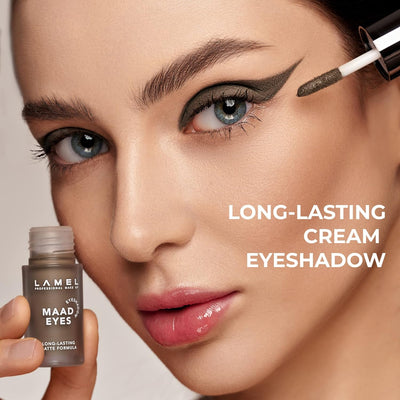 Matte Liquid Eyeshadow - Long Lasting Waterproof Eye Tint - Quick-Drying, Hypoallergenic Eye Makeup - Creamy & Smooth Formula - Gray Matte Cream Eyeshadow - Maad Eyes, №403, 5.2ml / 0.17oz