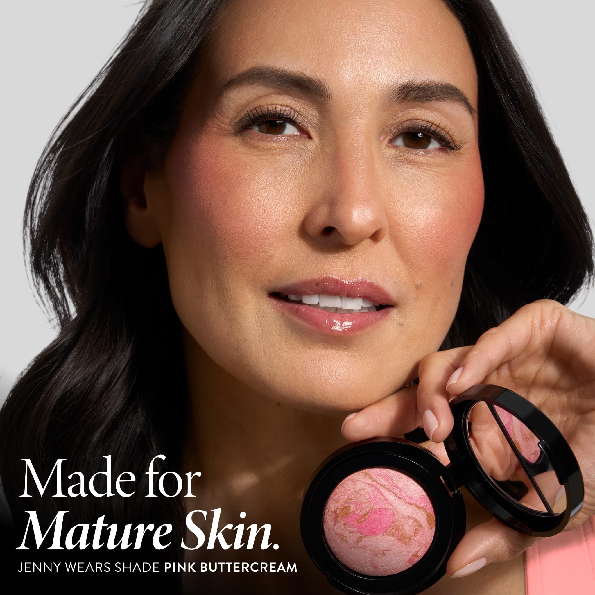 LAURA GELLER NEW YORK Baked Blush-n-Brighten for Mature Skin - 03 Ethereal Rose - Powder Blush Won't Settle into Fine Lines - Buildable Natural Finish – Longlasting Formula - Made in Italy