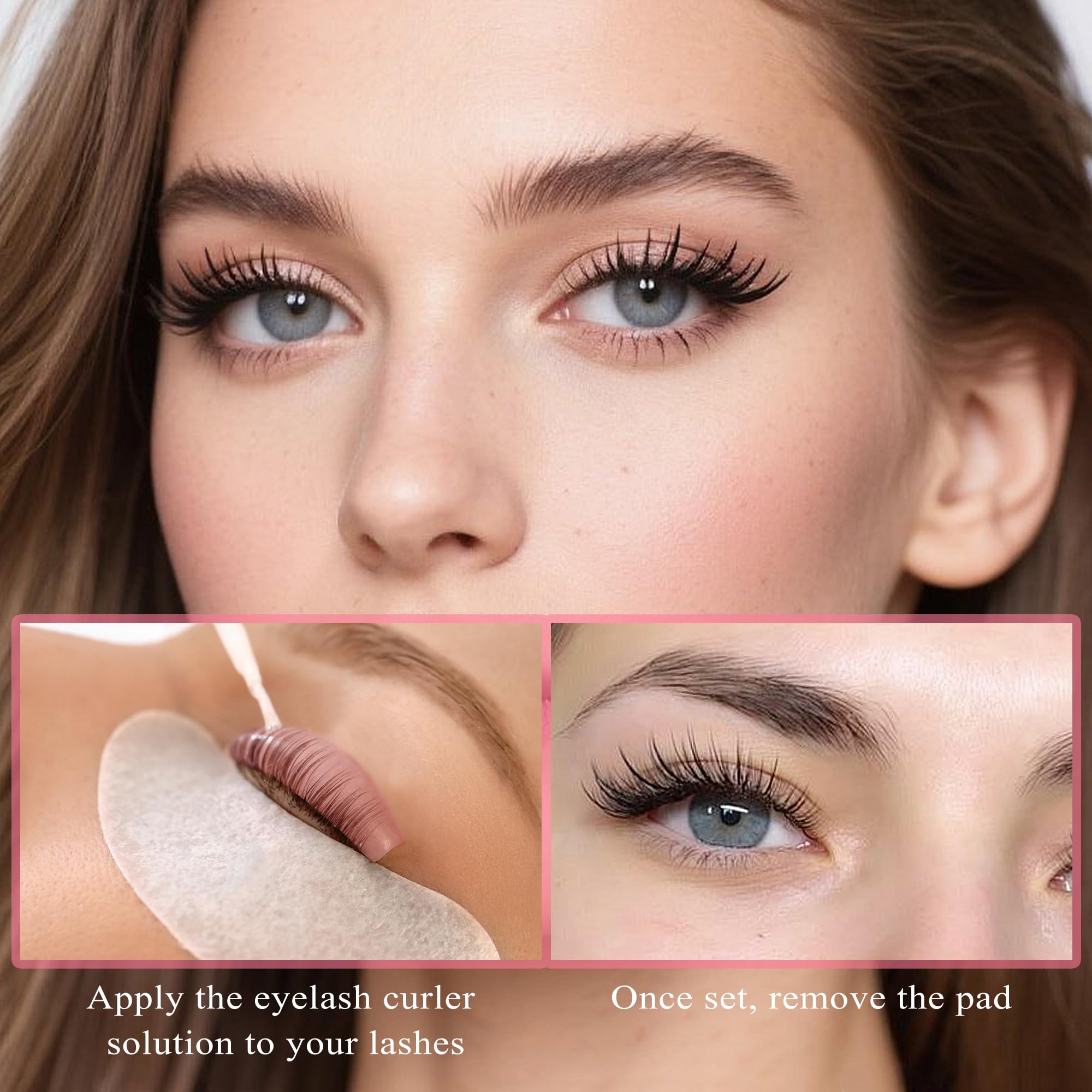 Eiodoni 4Pairs Lash Lift Shields Flat, 1mm Thin Rose Korean Silicone Lash Lift Pads, Super Sticky and Glueless Reusable Eyelash Lifting Rods for Perm, Lamination, Straightening, Salon Use