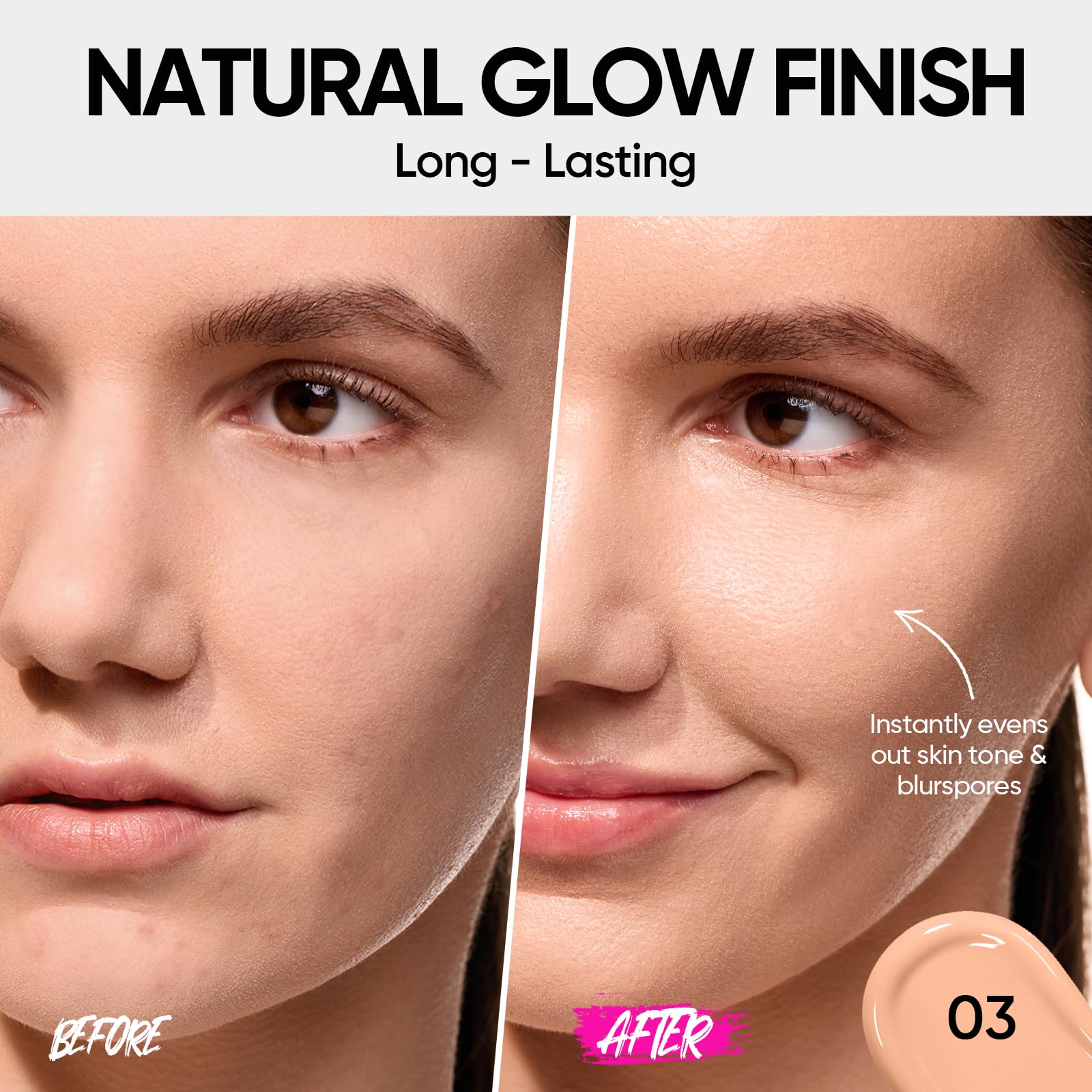 SKINTIFIC Cover Glow Perfect Cushion Foundation – Natural Radiant Finish, Medium-to-High Buildable Coverage, Hydrating Peptide Complex, Lightweight for Dry & Combination Skin, #03 Petal