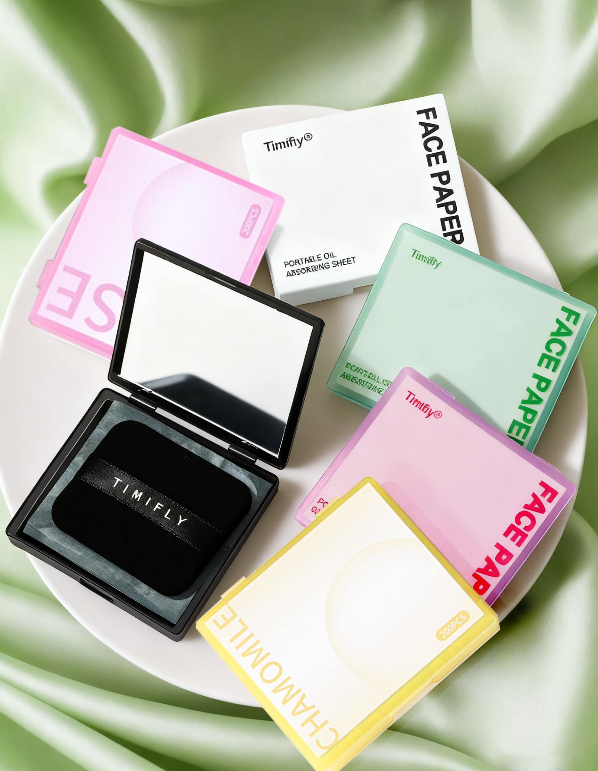 300PCS Oil blotting sheets for face - Blotting Papers for Face with Mirror, Puff & Refills, Absorbs Excess Face Oil, Shine Control, Saves Makeup, On-the-Go Facial Oil Control Kit, Matte Finish All Day
