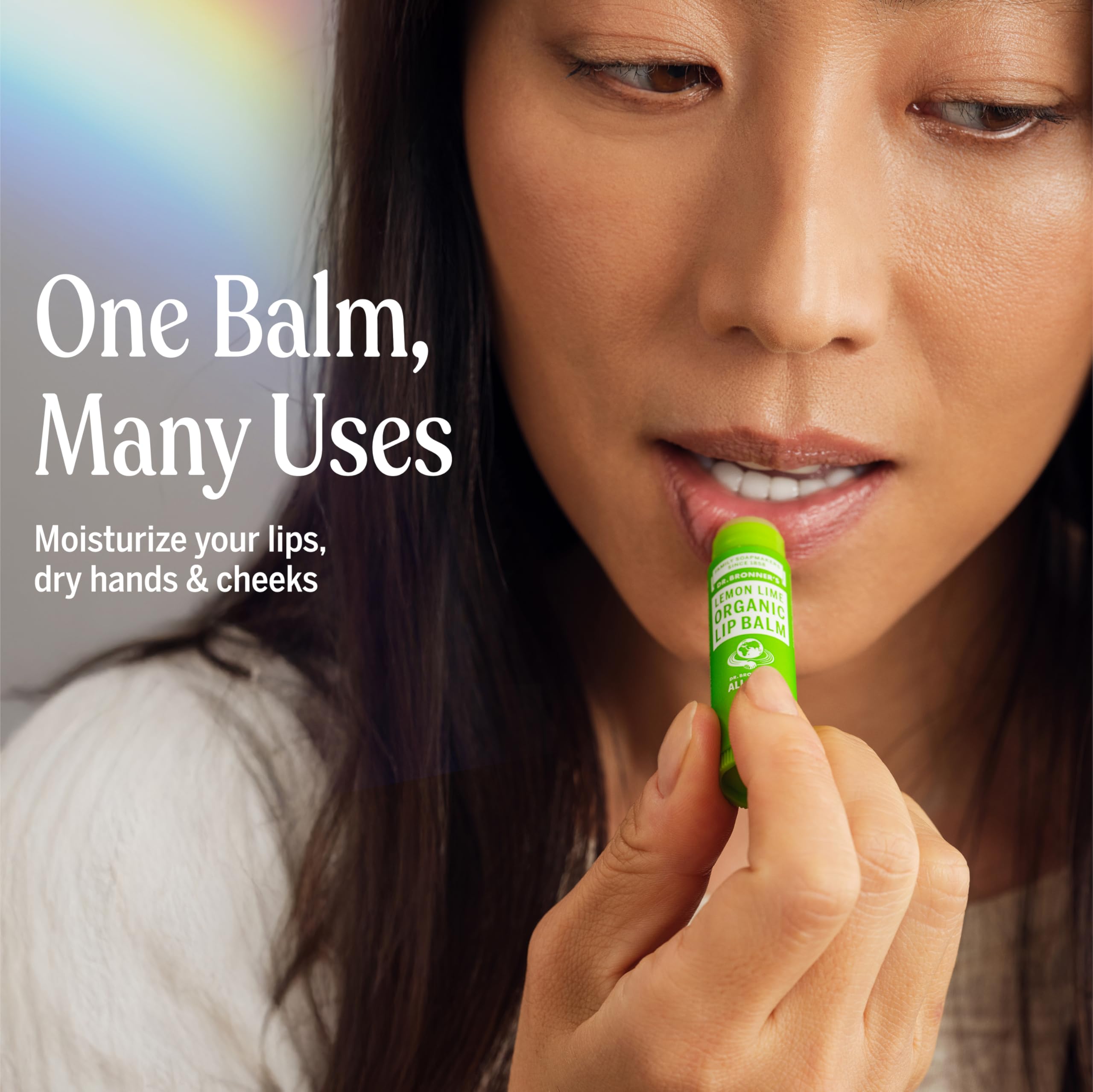 Dr. Bronner's - Organic Lip Balm Variety Peppermint, Orange Ginger, Naked, Lemon Lime) - Made with Organic Beeswax and Avocado Oil, For Dry Lips, Hands, Chin or Cheeks, 0.15 Ounce (Pack of 4)