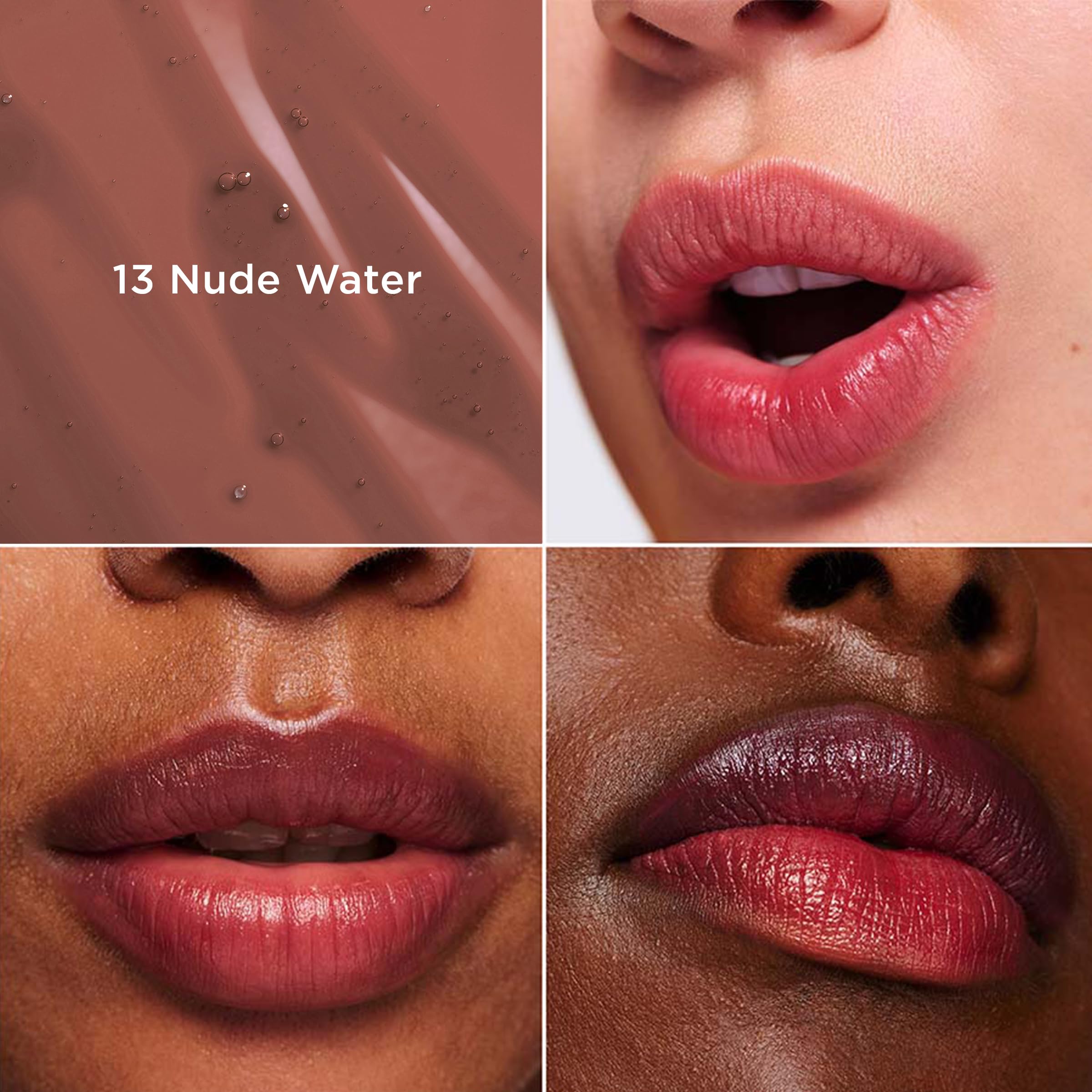 Clarins Water Lip Stain | Buildable Matte Finish | Kiss Proof, Transfer-Proof, Lightweight and Long Lasting | Contains Hyaluronic Acid | 0.2 Fluid Ounces, 13 Nude Water