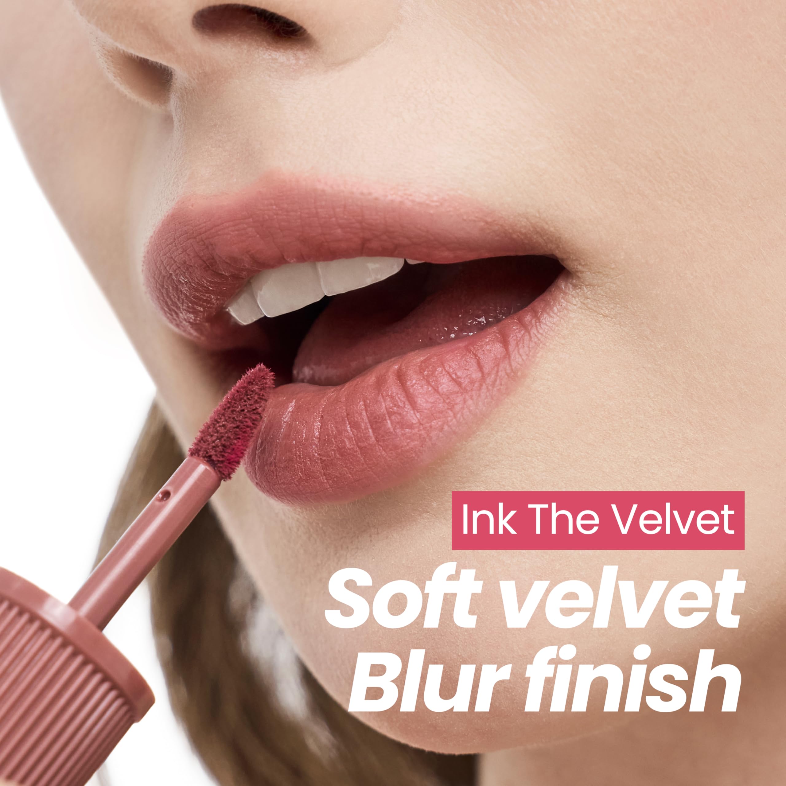 Peripera Ink the Velvet Lip Tint - High Pigment Color, Longwear, Weightless, Not Animal Tested, Gluten-Free, Paraben-Free (027 STRAWBERRY NUDE)