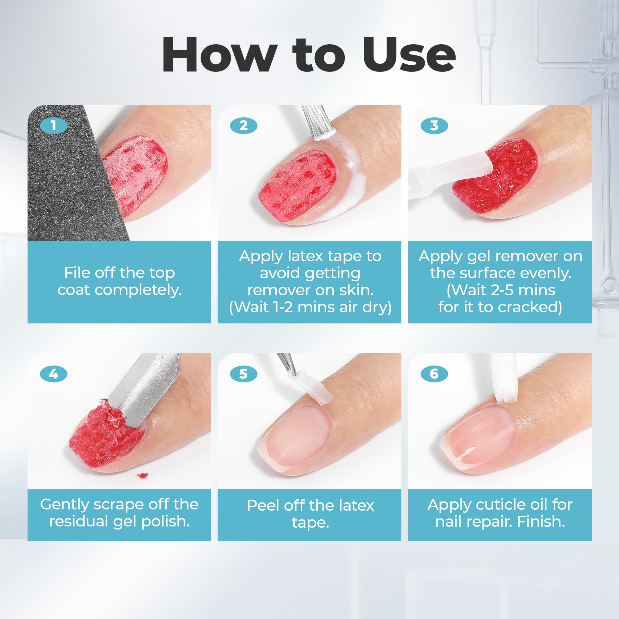 Luckyfairy Gel Nail Polish Remover: 15ml Nail Polish Remover with Liquid Latex for Nails Peel off, Fast & Easy Remove Gel Polish in 2-5 Minutes, No Soaking or Wrapping, Cuticle Protectors