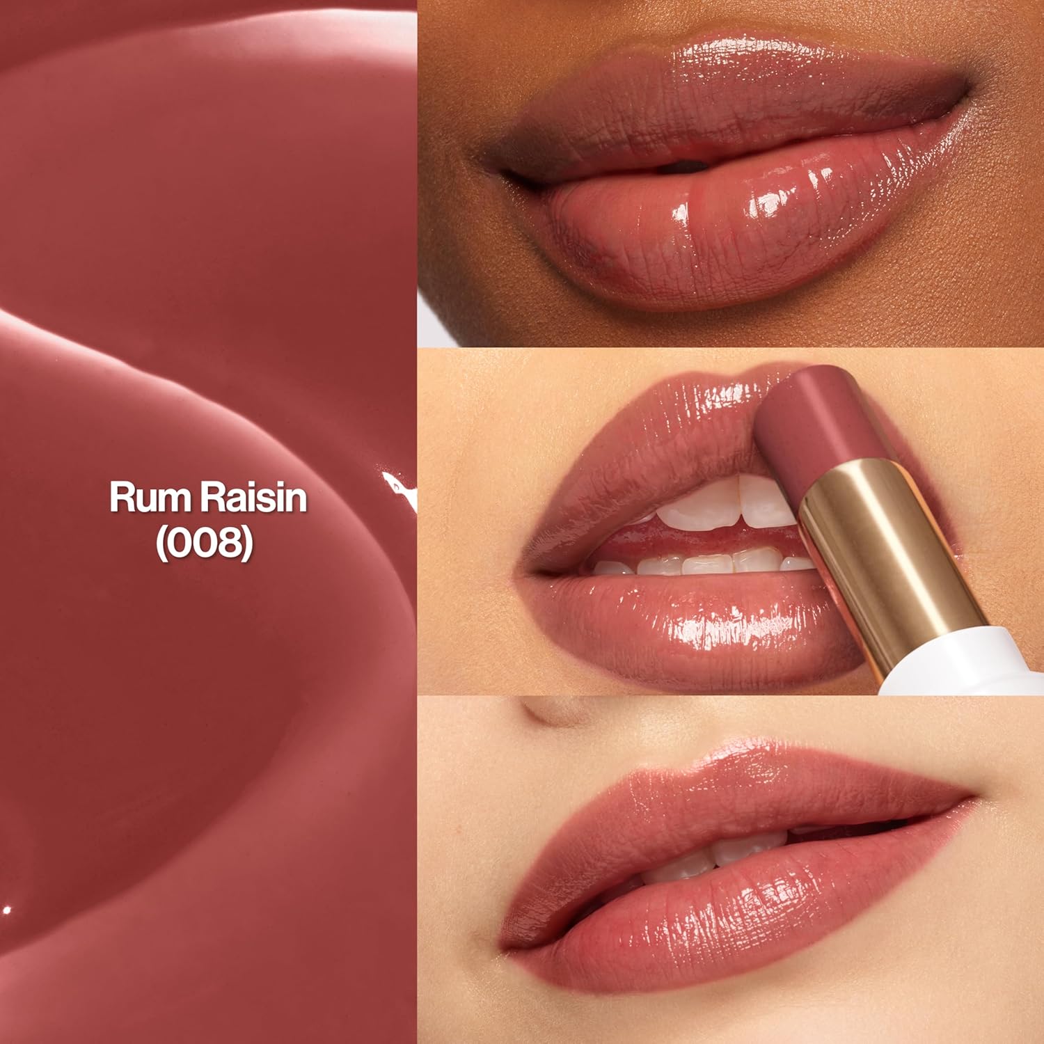 REVLON Super Lustrous Glass Shine Balm Gift Set, 3-Piece, Lipstick Multipack, Hydrating Tinted, Sheer Glossy Finish, 003 Honey Shine, 008 Rum Raisin, 006 Girly Swirly