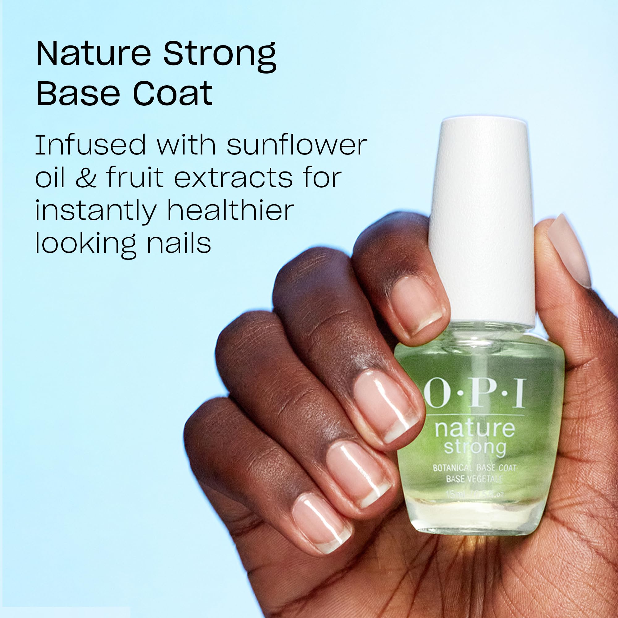 OPI Nature Strong Emflowered | Opaque Bright Pink Crème Natural Origin Nail Polish | Plant Based, Vegan, Cruelty Free