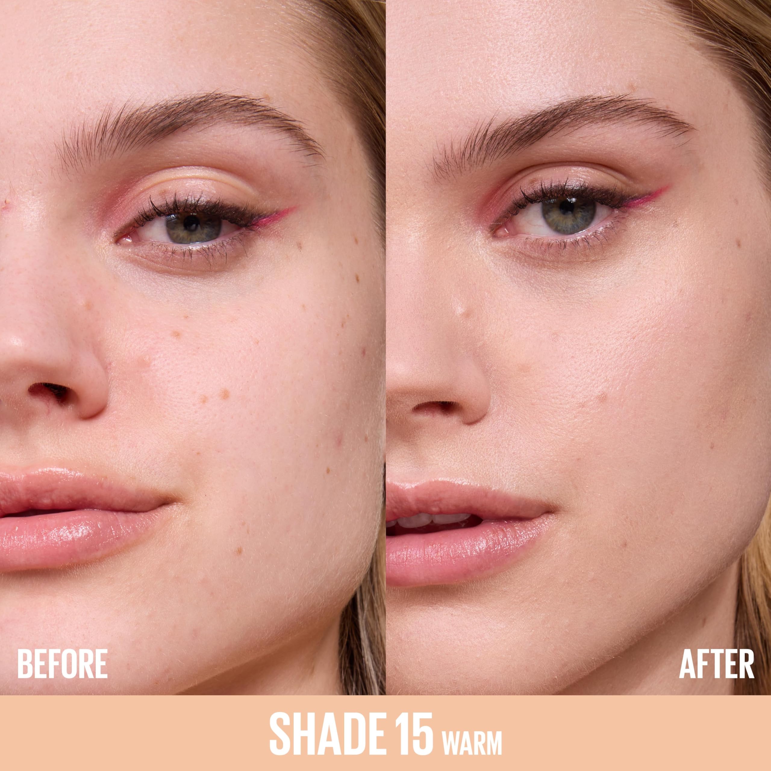 Maybelline Lifter Serum Concealer, Radiant Concealer with Full Coverage, Includes 2% Peptides + Caffeine to Hydrates & Brightens Under Eyes, 15, 1 Count