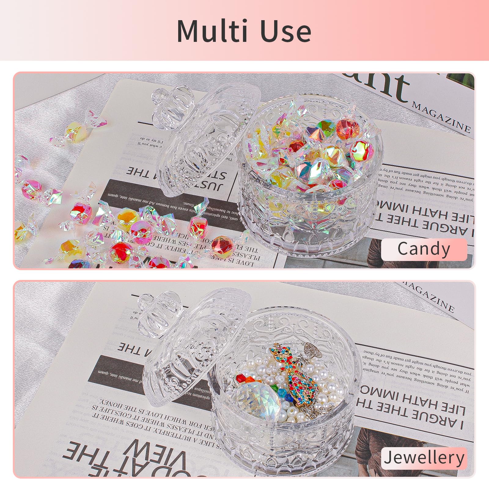 Gsteng Large Body Powder Puffs and Containers, Crystal Clear Powder Container with Soft Power Puffs, Reusable Dusting Powder Case with Washable Velvet Face Body Glitter Puffs Wet and Dry Makeup