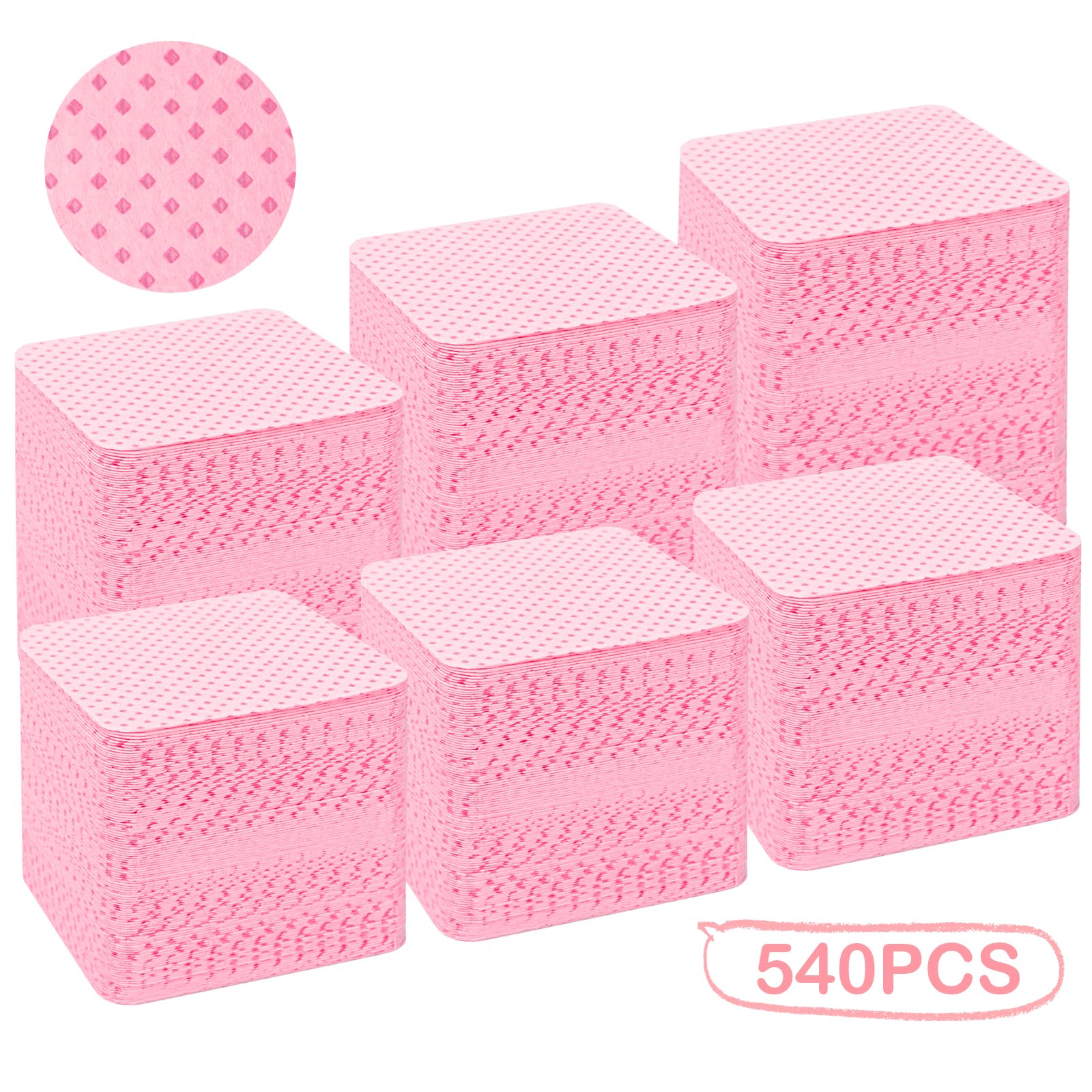 Lint Free Nail Wipes, 540PCS Nail Supplies Nail Polish Remover Wipes, Super Absorbent Soft Nail Wipes for Fingernail Polish Remover and Eyelash Extension Wipes for Nail Art