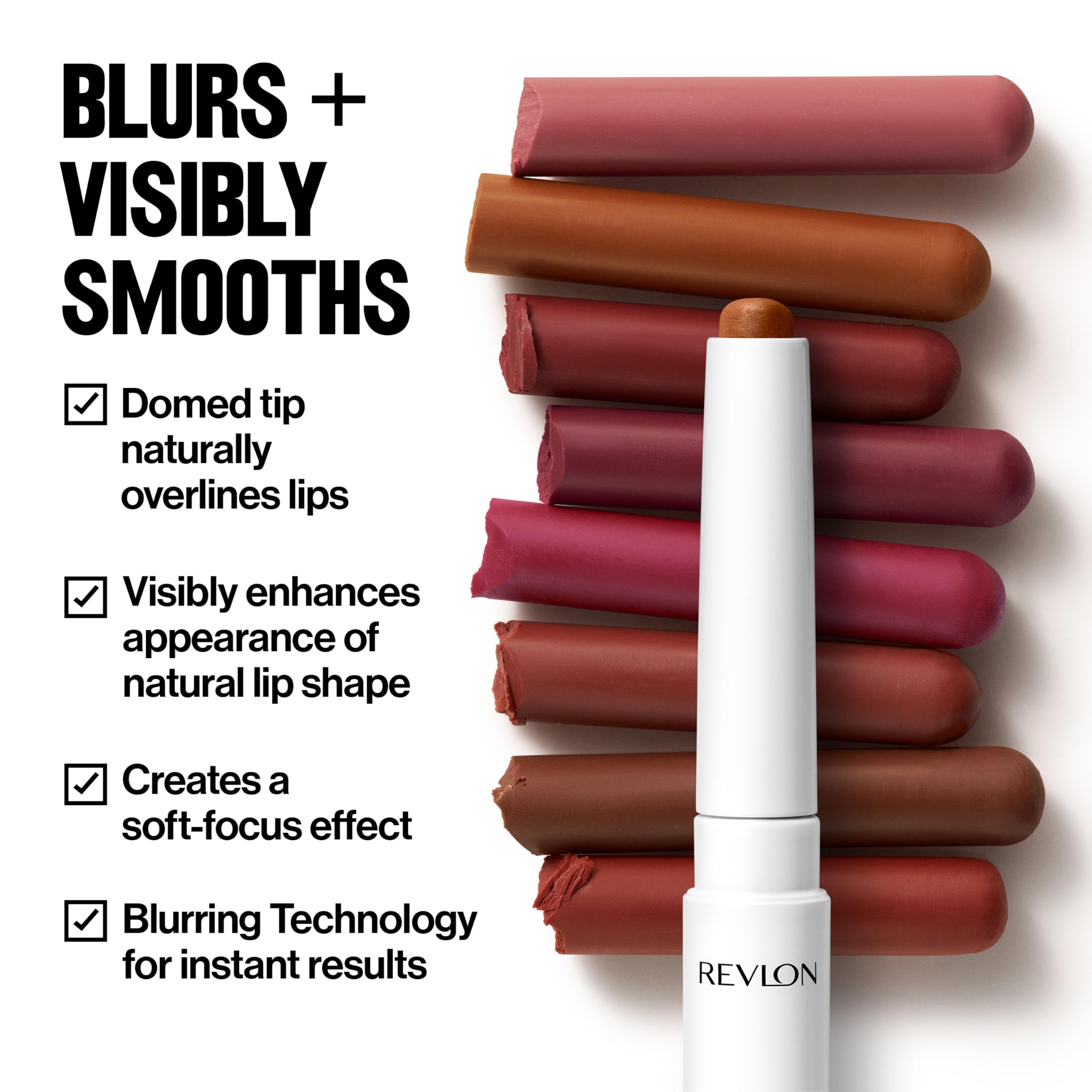 REVLON PhotoReady Instant Blur Liner, Soft Matte Lip Makeup to Overline for Instant Natural, Fuller-Looking Lips, Sheer-to-Buildable, 001 Dewy, 0.05 oz
