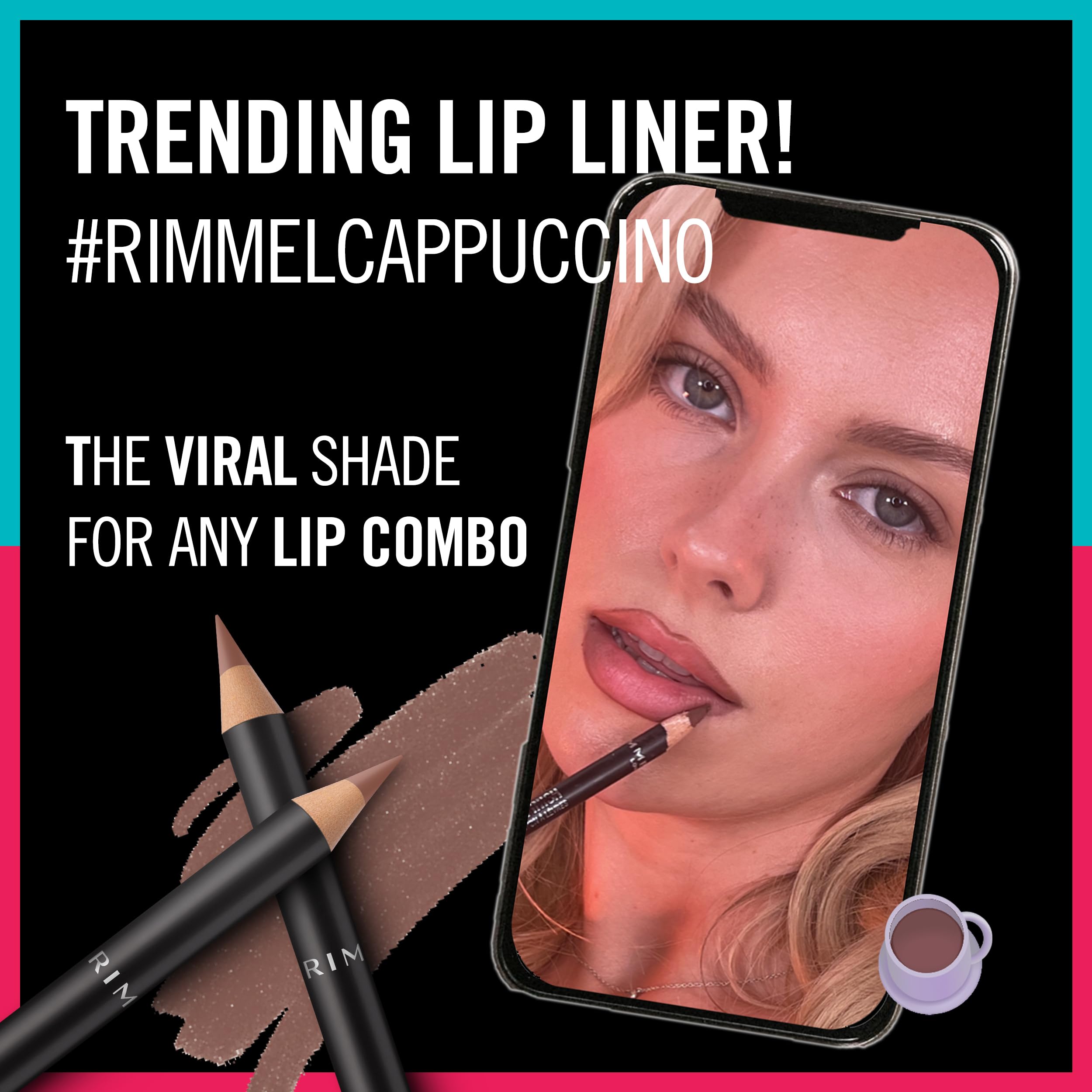 Rimmel Lasting Finish 8HR Soft Lip Liner Pencil - Vibrant, Blendable Formula to Lock Lipstick in Place for 8 Hours - 505 Red Dynamite, .04oz