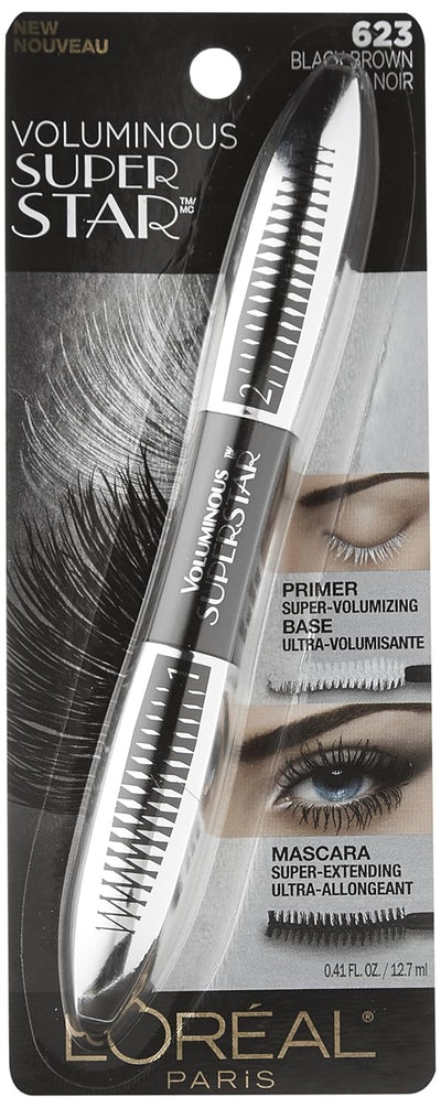 L'Oreal Paris Cosmetics Voluminous Superstar Mascara, Washable, Blackest Brown, 0.41 Fl. Oz, 1 Count