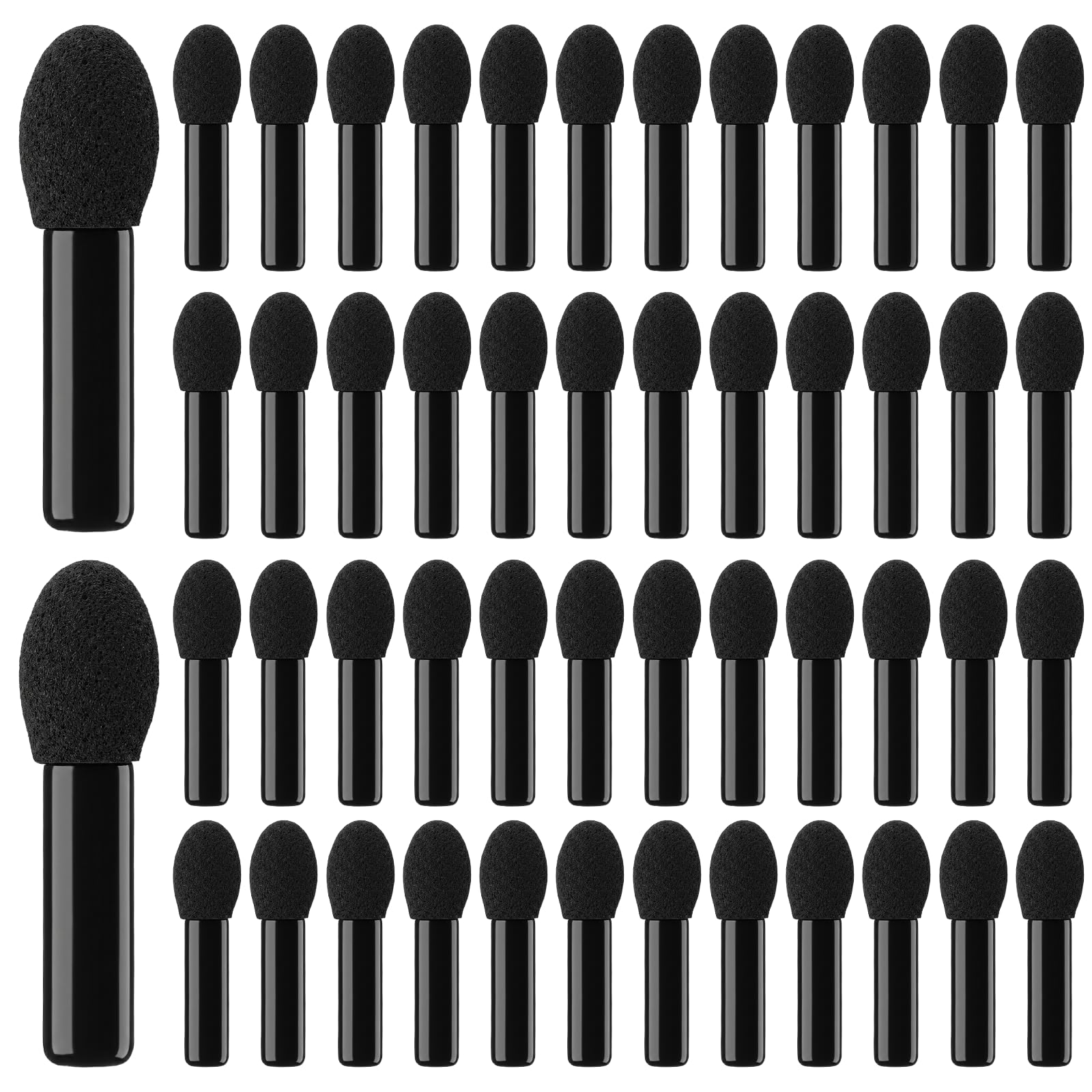 50Pcs Eyeshadow Applicators Sponge Eye Shadow Applicator Sticks Eyeshadow Sponge Tip Eye Shadow Brushes Travel Portable Mini Eyes Makeup Applicators for Women, Single Head, Black