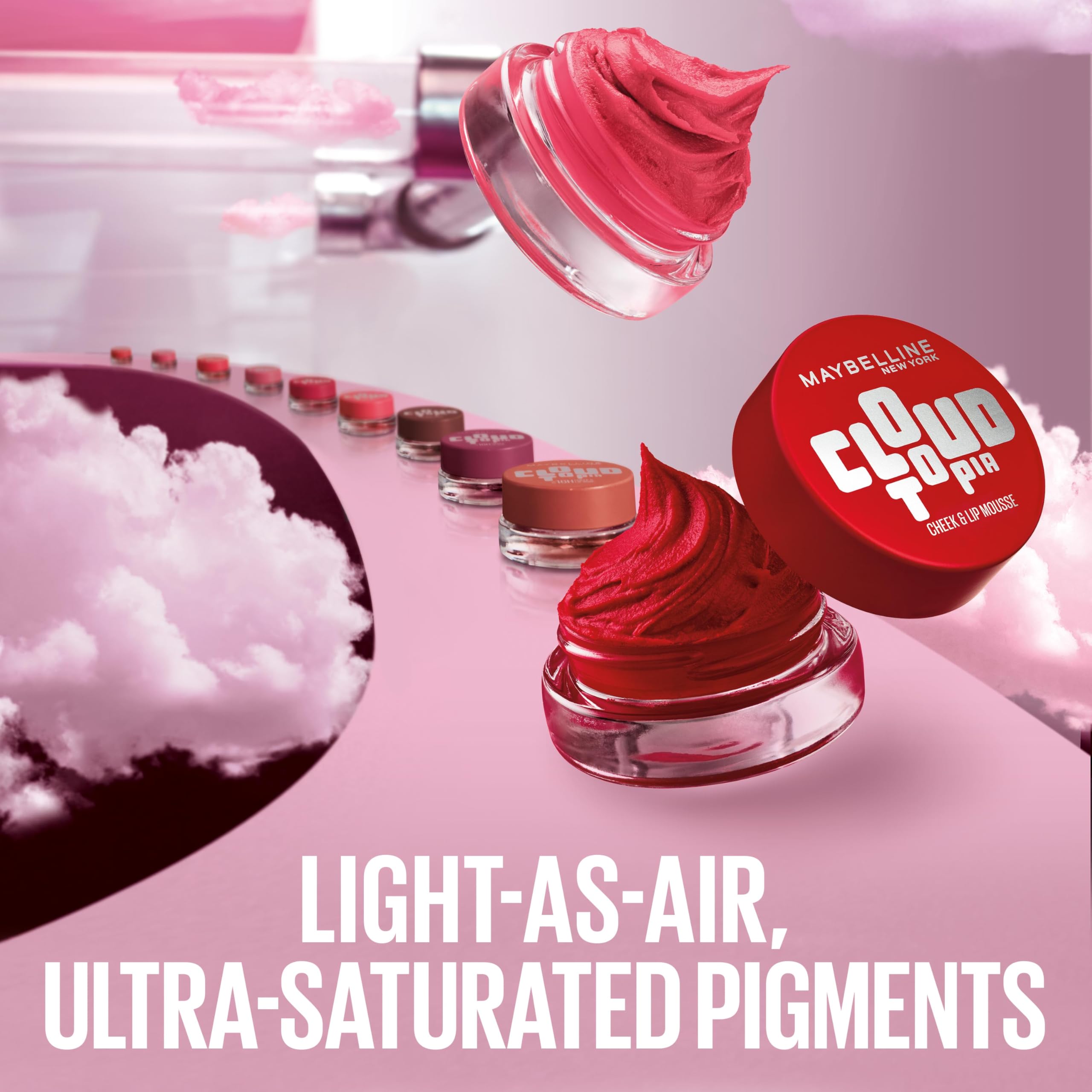 Maybelline Cloudtopia Blush for Cheeks and Lip Mousse, Ultra-Vivid, Pigmented Formula for Up to 14HR of Blush and Lip Makeup Color, Twilight Berry, 1 Count