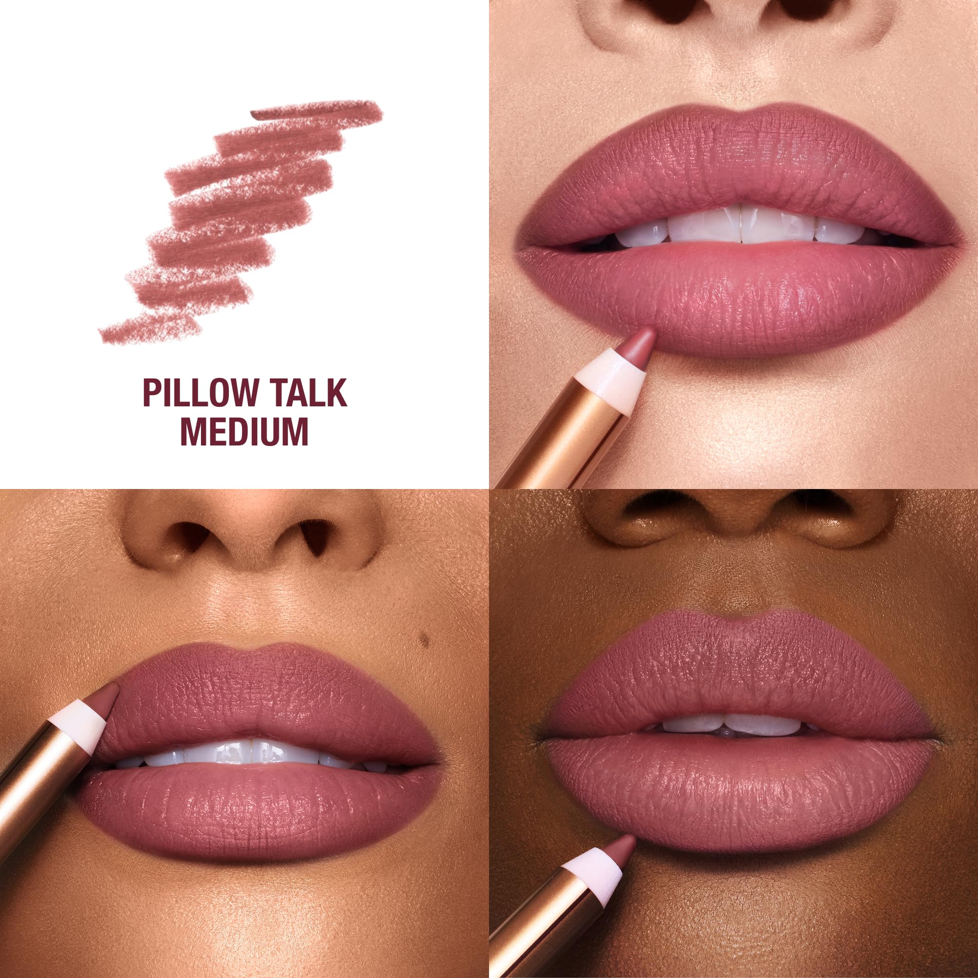 Charlotte Tilbury Lip Cheat Lip Liner Pencil - Gives Lips a Fuller-Looking, Defined Pout - Enriched with Jojoba Oil & Hyaluronic Acid - Waterproof, Smudge-Proof & Transfer-Proof - Pillow Talk Medium