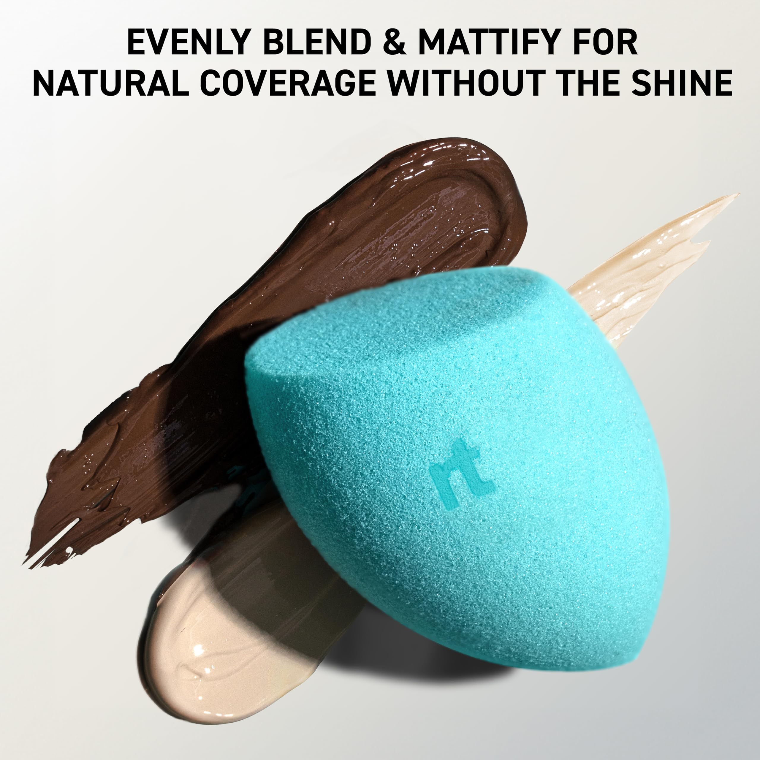 Real Techniques Miracle Airblend Sponge, Matte Makeup Blending Sponge, For Liquid, Cream, & Powder Products, Offers Medium To Full Coverage, Foundation Sponge, Latex-Free Foam, 1 Count